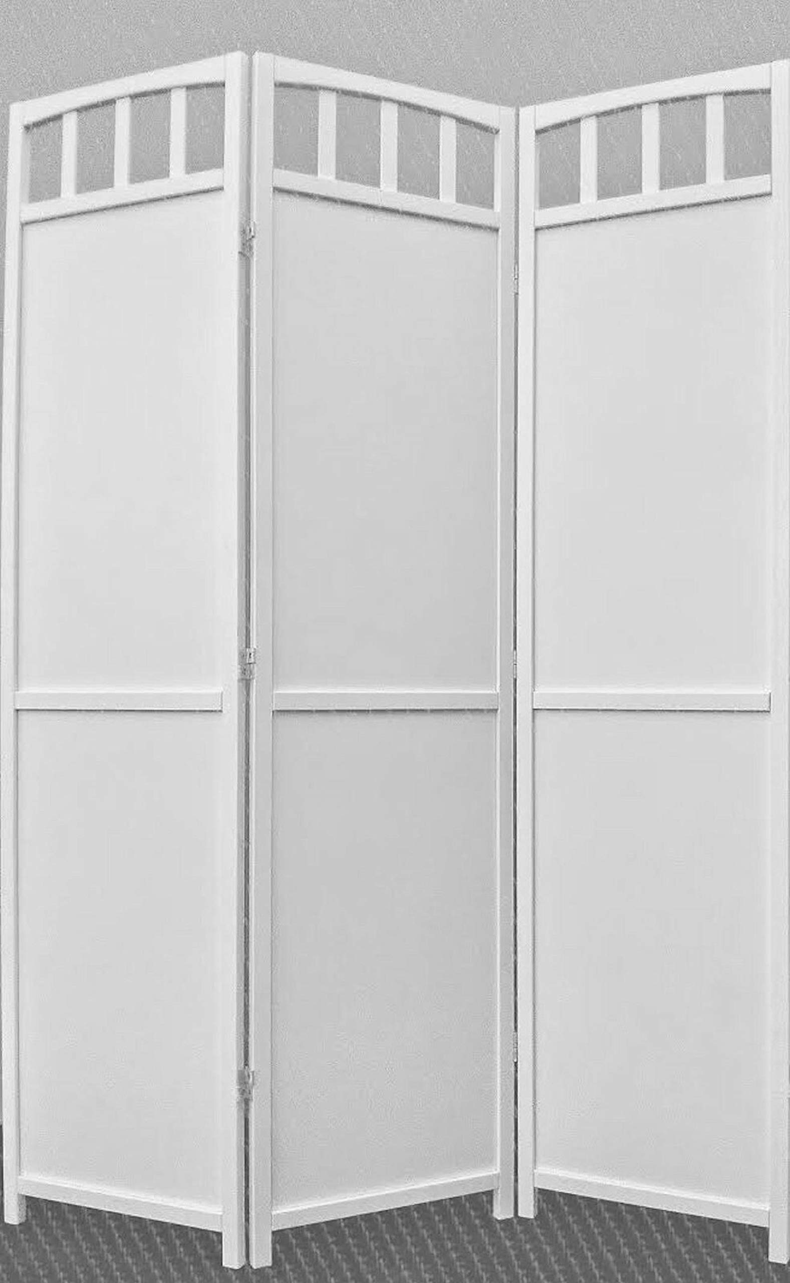 Legacy Decor 3-Panel Solid Wood Privacy Screen Room Divider - 5.6' Tall White Finish for Home Office, Bedroom Partition & Indoor/Outdoor Space Separation