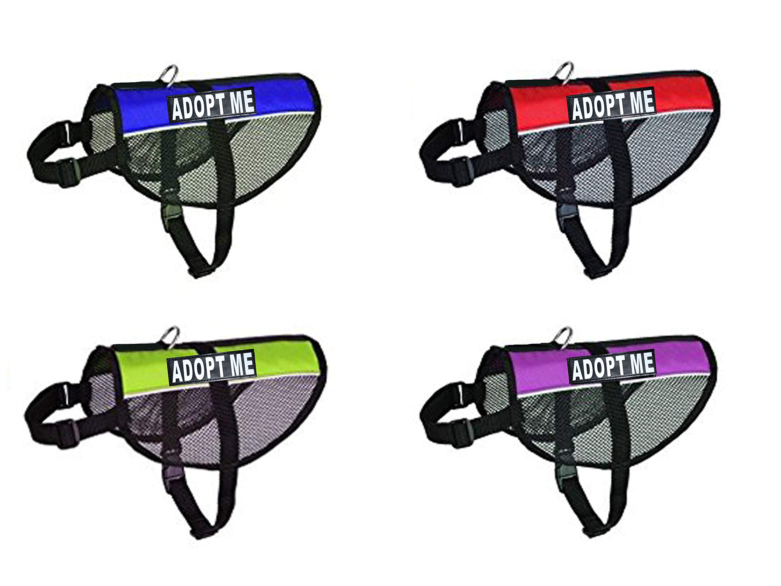 Adopt ME Mesh Dog Vest Harness - Breathable Nylon Pet Harness for Small, Medium & Large Dogs - Includes 2 Reflective Patches - Perfect for Walking, Running & Outdoor Adventures