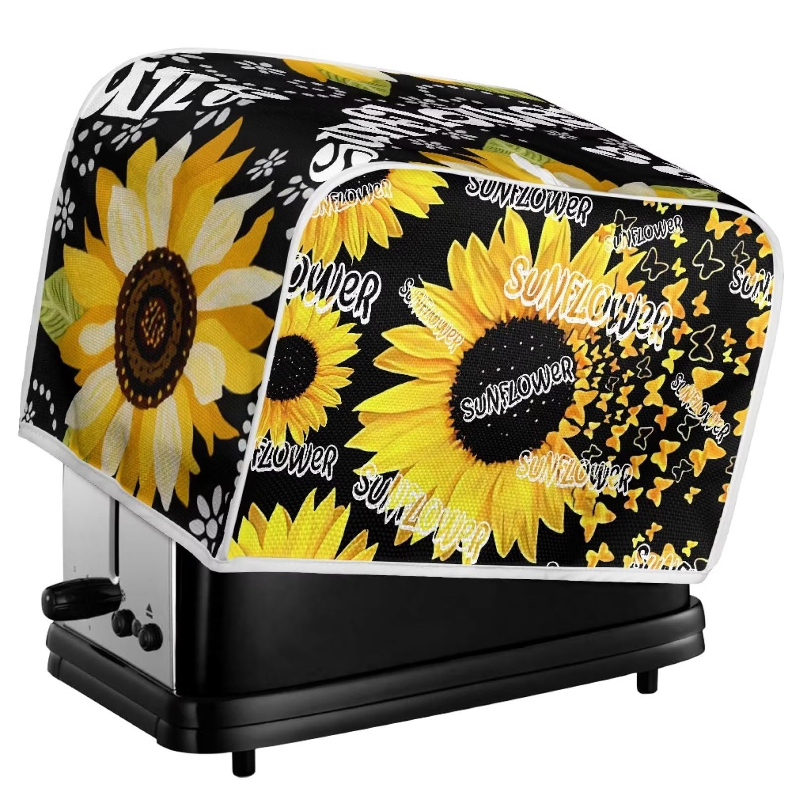 Sunflower Butterfly Print Toaster Cover & Bread Maker Dust Cover - Waterproof & Heat-Resistant Kitchen Appliance Protector for Toaster Oven & Bread Machine - Perfect for Home, Kitchen, Party & Gift Use