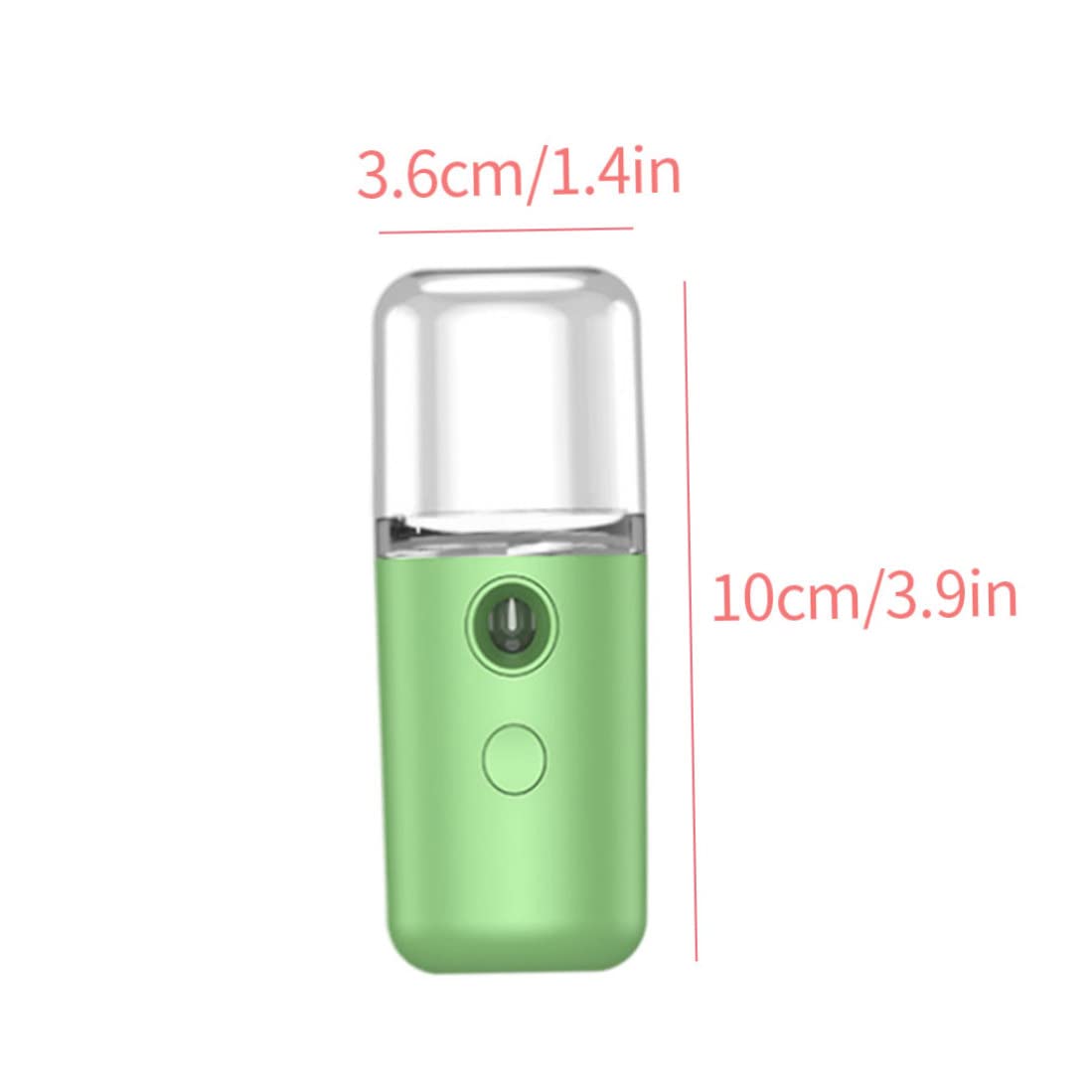 Portable USB Rechargeable Nano Mist Sprayer - 30ml Green Facial Steamer for Hydrating & Moisturizing Skin Care | Perfect for Travel, Office & Home Spa Use