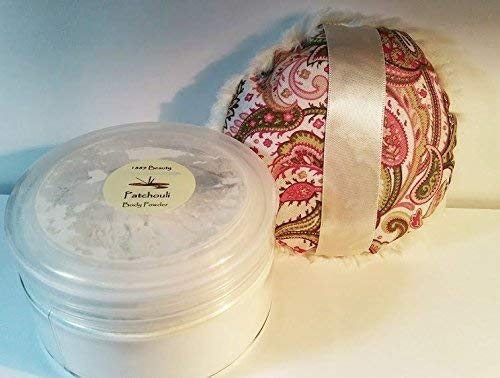 Patchouli Silk Powder Gift Set - 8 oz Jar with Powder Puff for Makeup & Skincare | Large Size for Travel & Home Use | Premium Silk Powder for Smooth Complexion