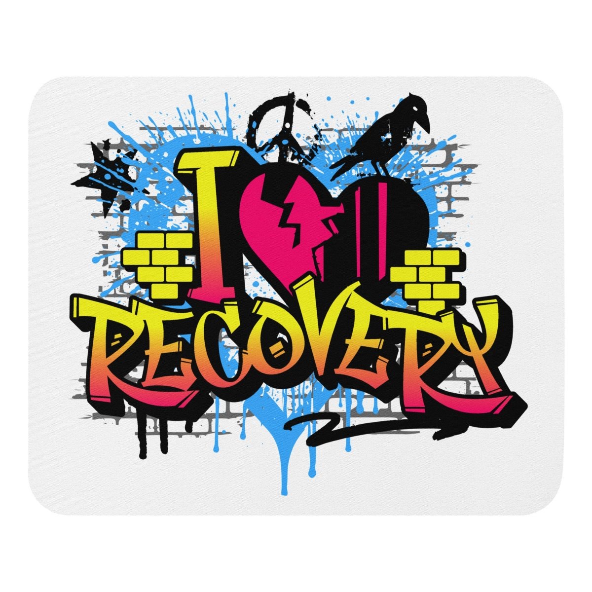 I Heart Recovery Mouse Pad - Cute Heart Design Non-Slip Desk Mat for Office & Gaming - Perfect for Computer Work, Gaming Setups & Home Office Decor