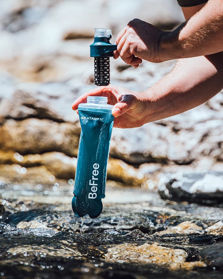 Katadyn BeFree AC 0.5L Water Filter Bottle - Portable Microfilter for Hiking, Camping & Travel - Slate Blue