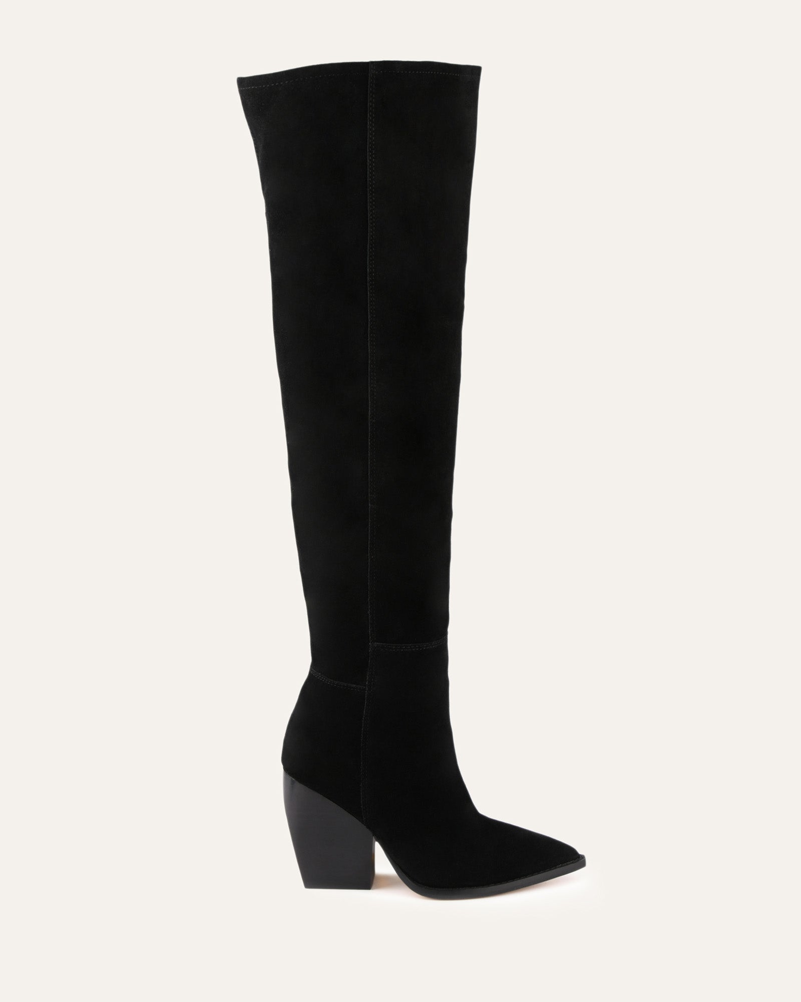 UMA Black Suede Over The Knee Boots for Women - Stylish & Comfortable Thigh High Boots for Fall, Winter, and Party Outfits
