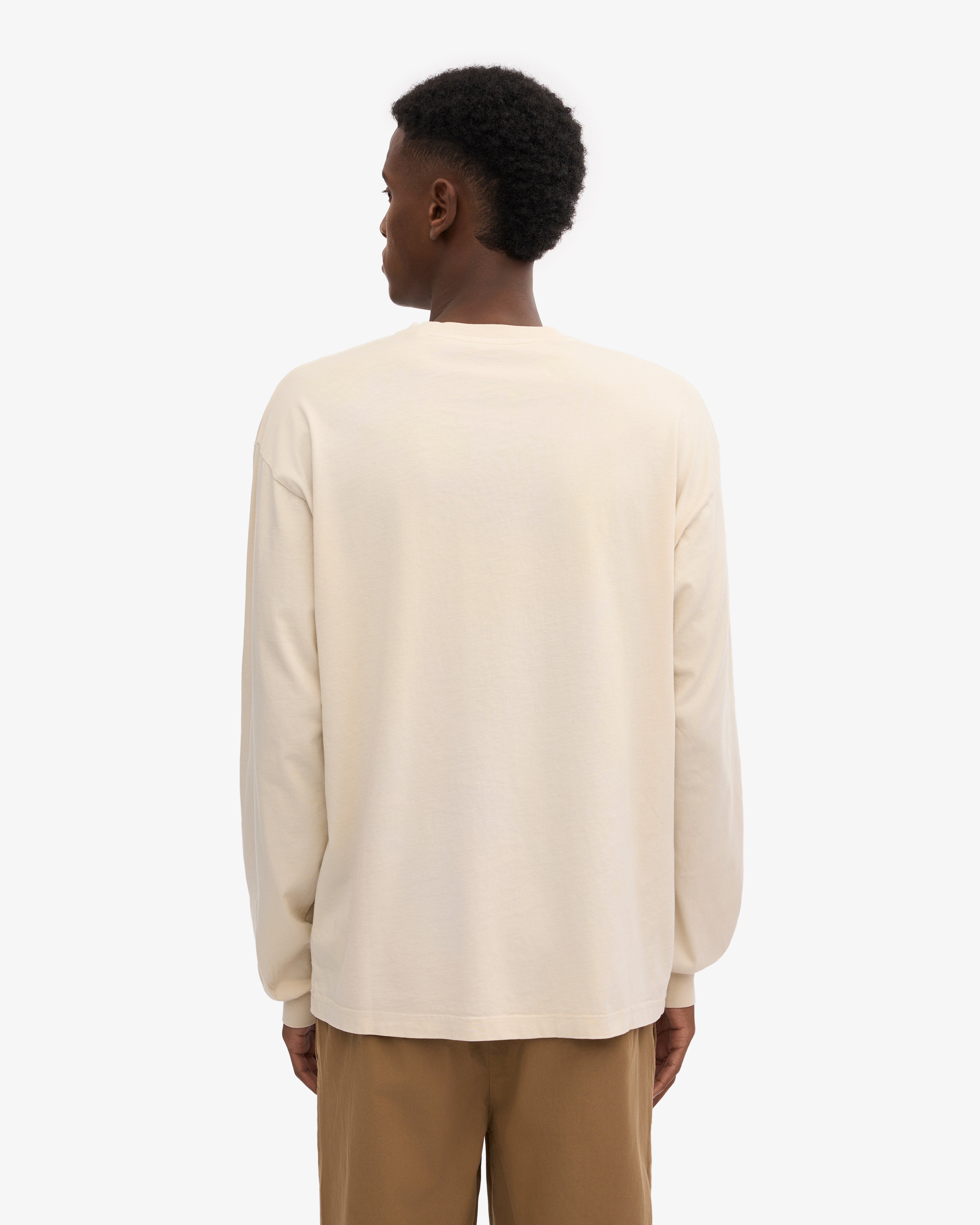 Organic Oversized Long Sleeve T-Shirt for Women - Soft Ivory White Cotton Top - Perfect for Casual Wear, Loungewear & Layering