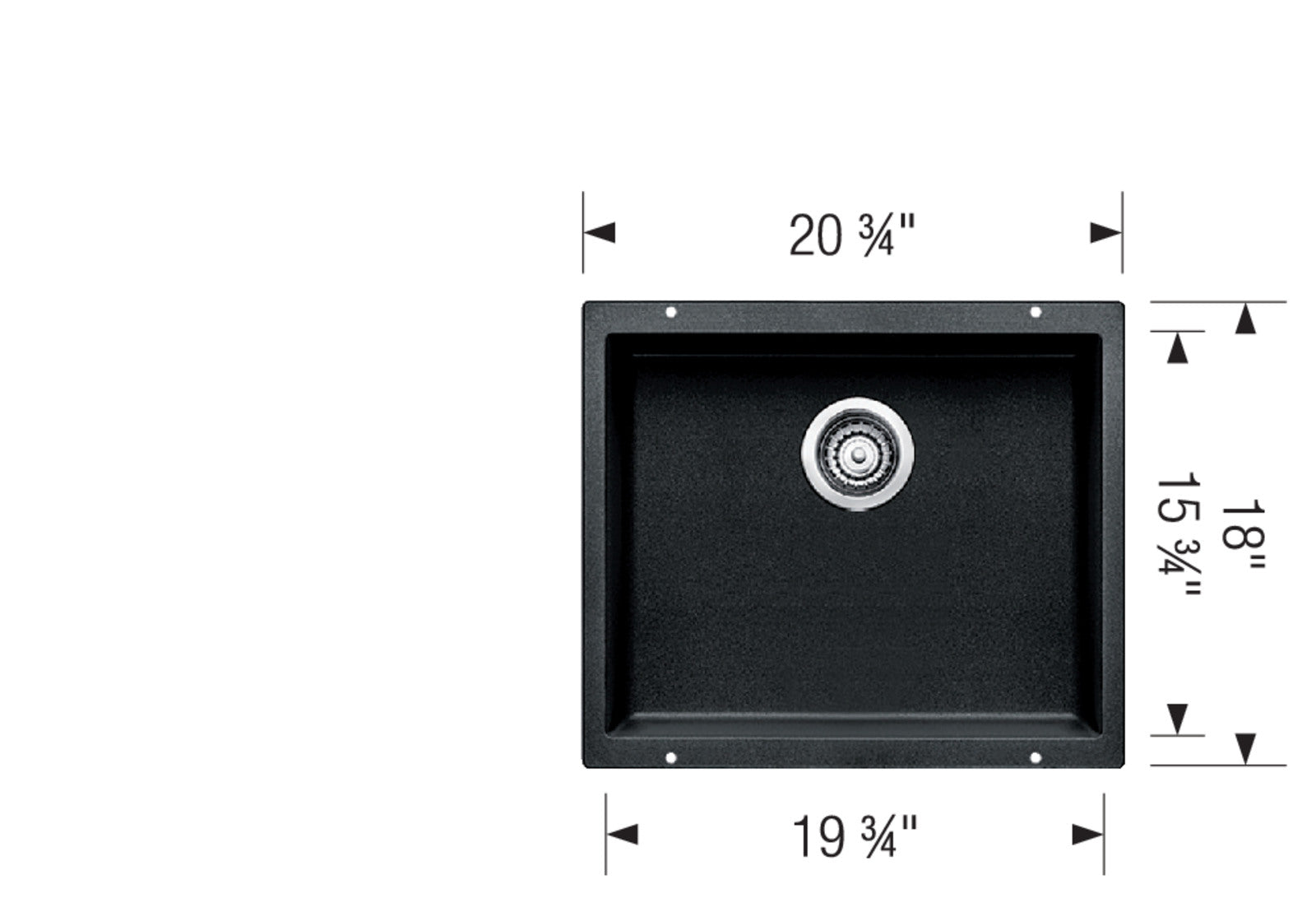 Blanco PRECIS 21 Undermount Single Bowl SILGRANIT Kitchen Sink - Durable Stain-Resistant Composite Sink for Modern Kitchens | Perfect for Food Prep, Dishwashing & Busy Households