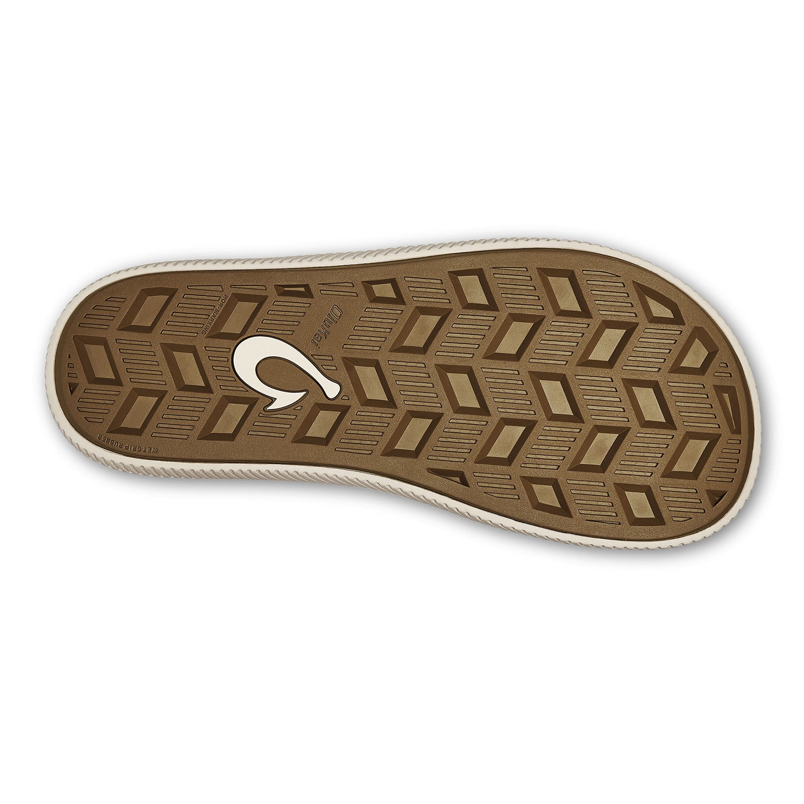 OLUKAI Ulele Olu Men's Slide Sandals - Water Resistant Beach Shoes with Adjustable Straps & Comfort Fit - Non-Slip Wet Grip Rubber Soles for Pool, Beach, and Outdoor Activities