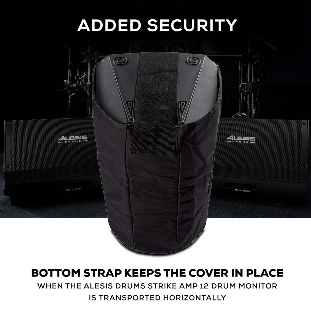 Alesis Strike Amp 12 Protective Cover - Padded Slip-On Keyboard Amp Cover for Electronic Drums - Black | Perfect for Home Studios & Live Performances