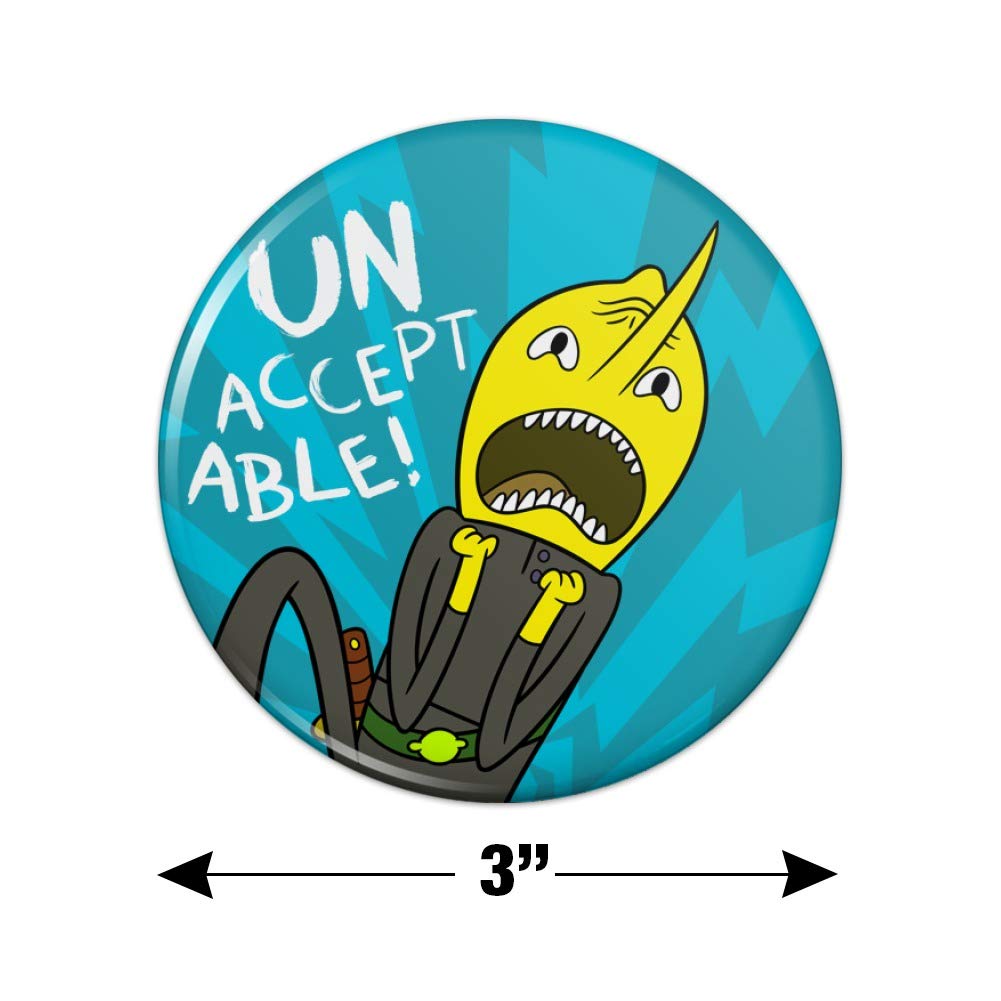 Adventure Time Lemongrab 'Unacceptable' Refrigerator Magnet - Funny Cartoon Kitchen Decor for Fridge, Lockers & Office - Perfect Gift for Fans