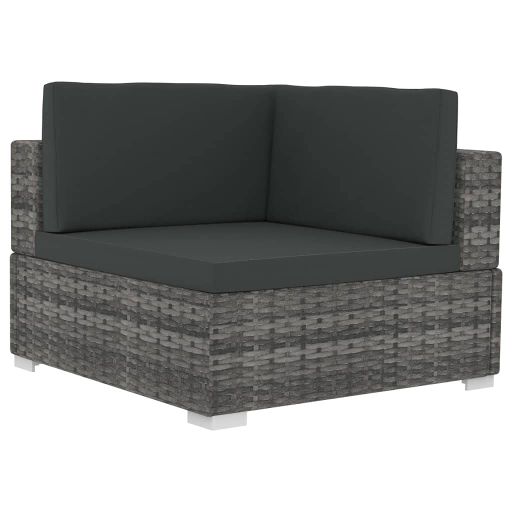 4-Piece Gray Poly Rattan Outdoor Patio Furniture Set with Cushions - Wicker Conversation Sofa & Chairs for Garden, Poolside, Balcony, Backyard, Porch (Indoor/Outdoor Use) - Perfect for Relaxing, Entertaining & Outdoor Gatherings