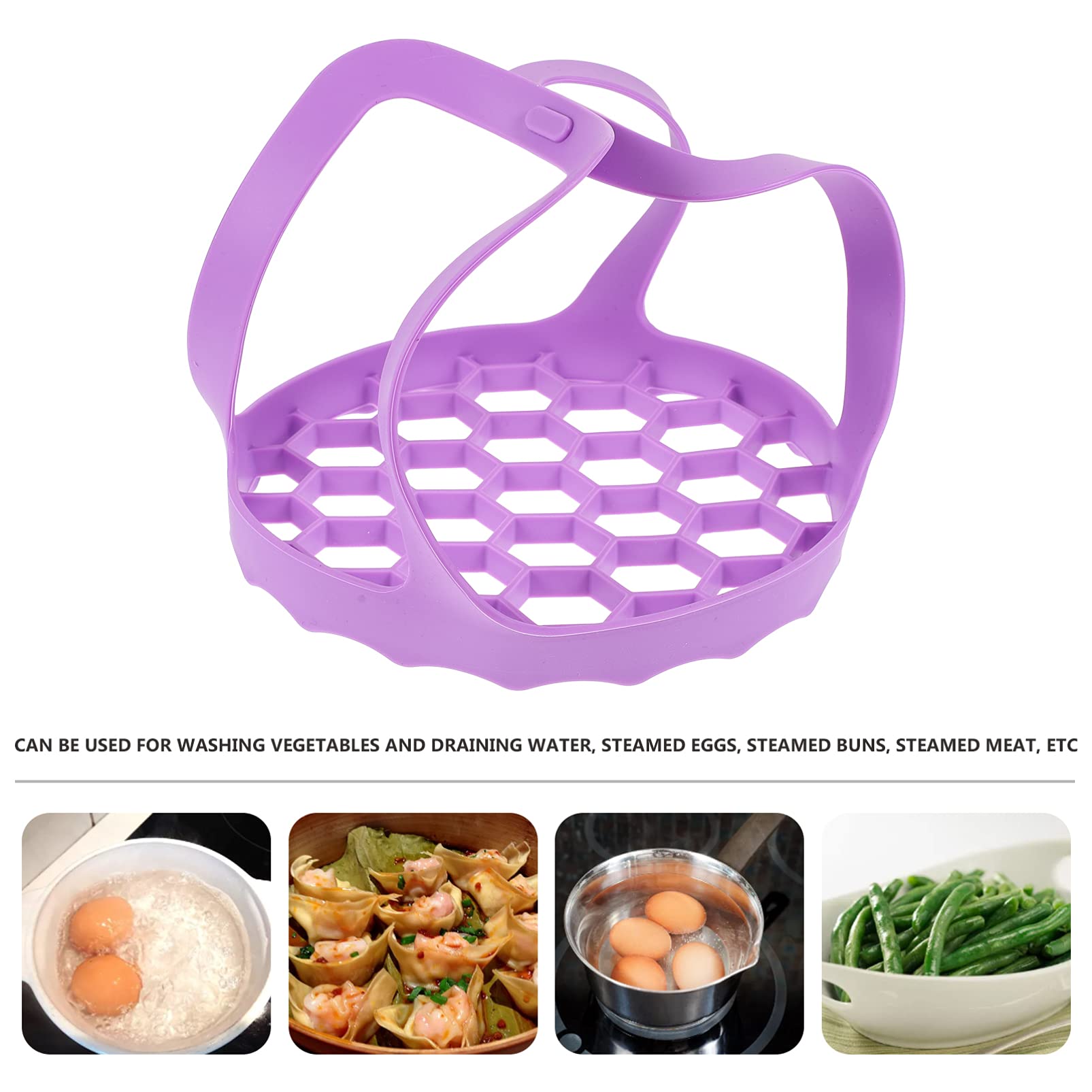 DOITOOL 8-Inch Silicone Steamer Basket - Microwave & Pressure Cooker Egg Cooker, Hard Boiled Egg Steamer Rack, Air Fryer Accessories for Healthy Cooking - Perfect for Meal Prep, Breakfast & Kitchen Convenience