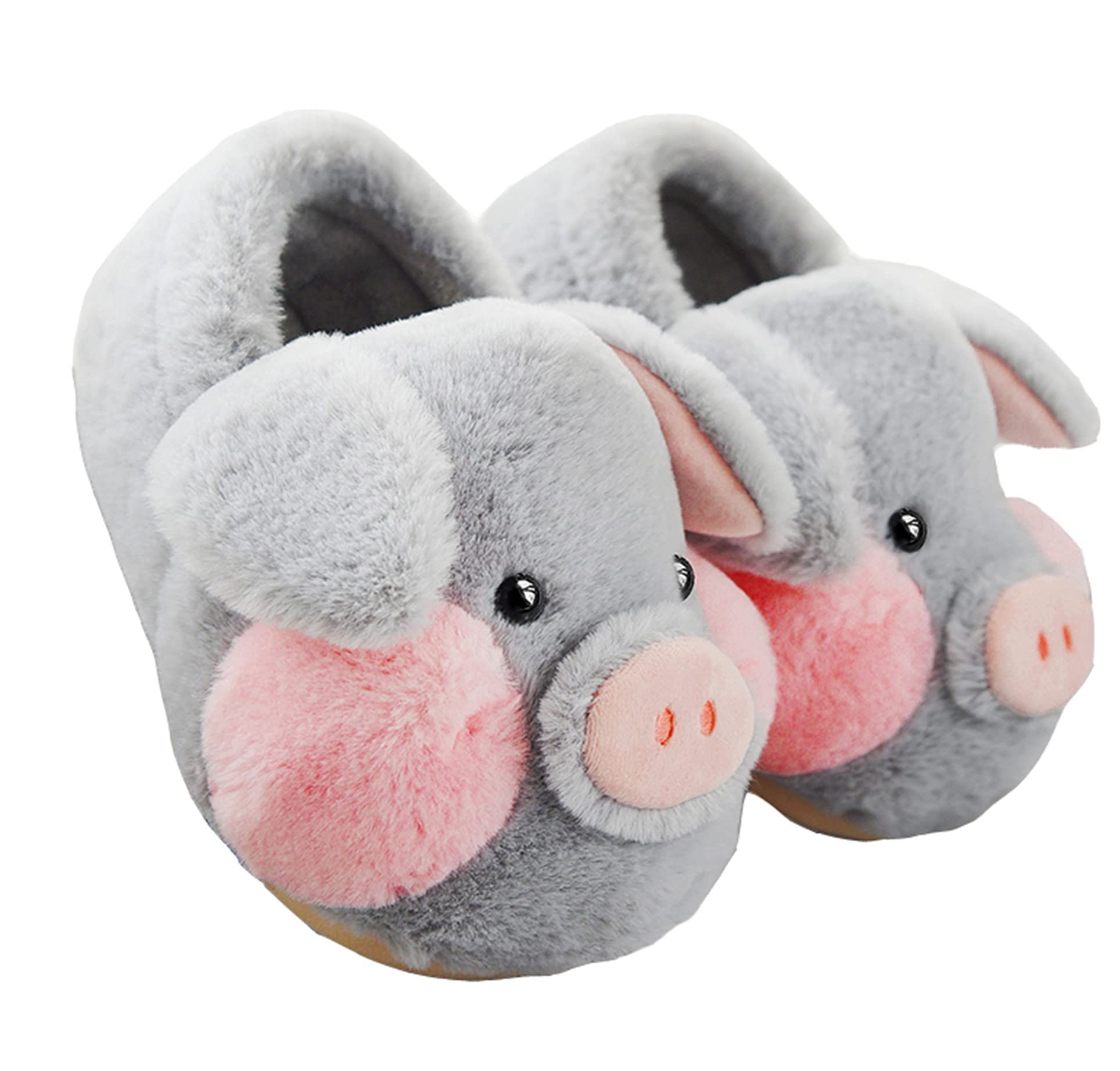 Cozy Pig Slippers for Adults - Soft Plush Animal House Slippers with Non-Slip Sole - Perfect for Indoor Comfort, Lounge Wear & Gift Giving