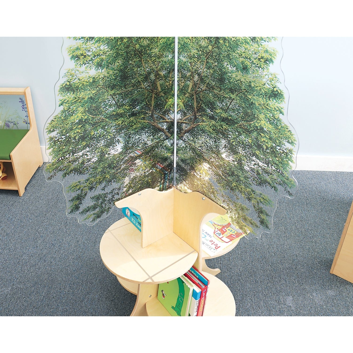 Nature View Tree Bookshelf - Rustic Wooden Bookshelf for Home Decor, Kids Room & Nursery - Perfect for Organizing Books, Toys & Displaying Decorations