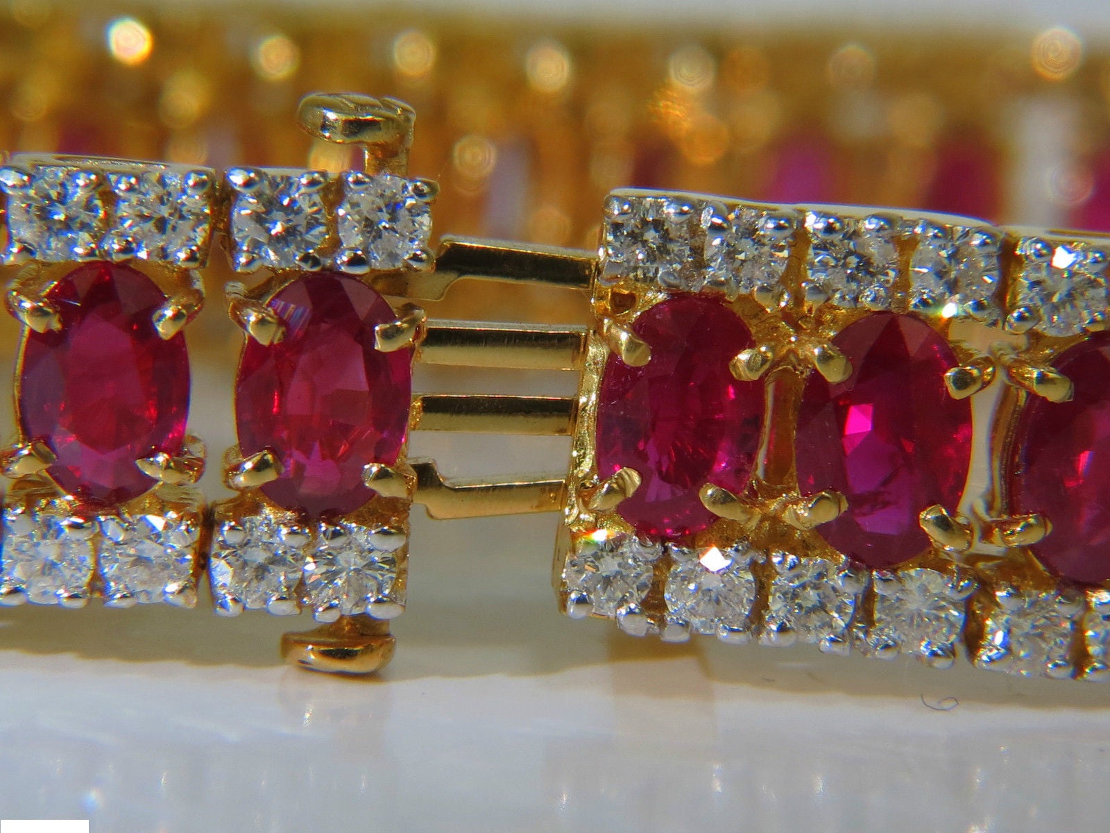 25.13CT Natural Fine Ruby and Diamond Bracelet - Classic Multi-Row Design for Women | Elegant Jewelry Gift for Weddings, Anniversaries & Special Occasions