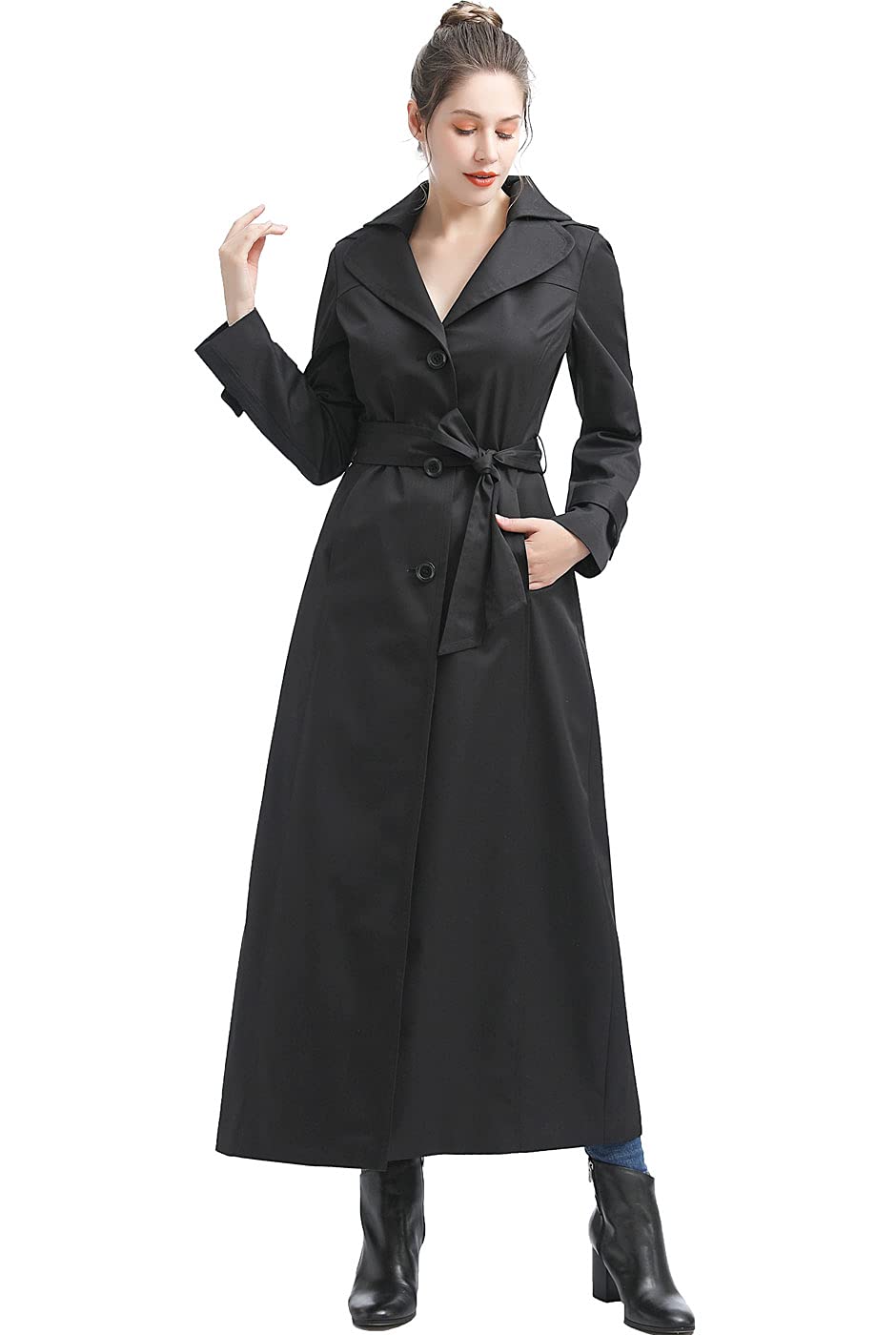 BGSD Women's Katie Waterproof Hooded Trench Coat - Windproof Raincoat for All Seasons (Regular & Plus Size) | Perfect for Commuting, Travel & Outdoor Activities
