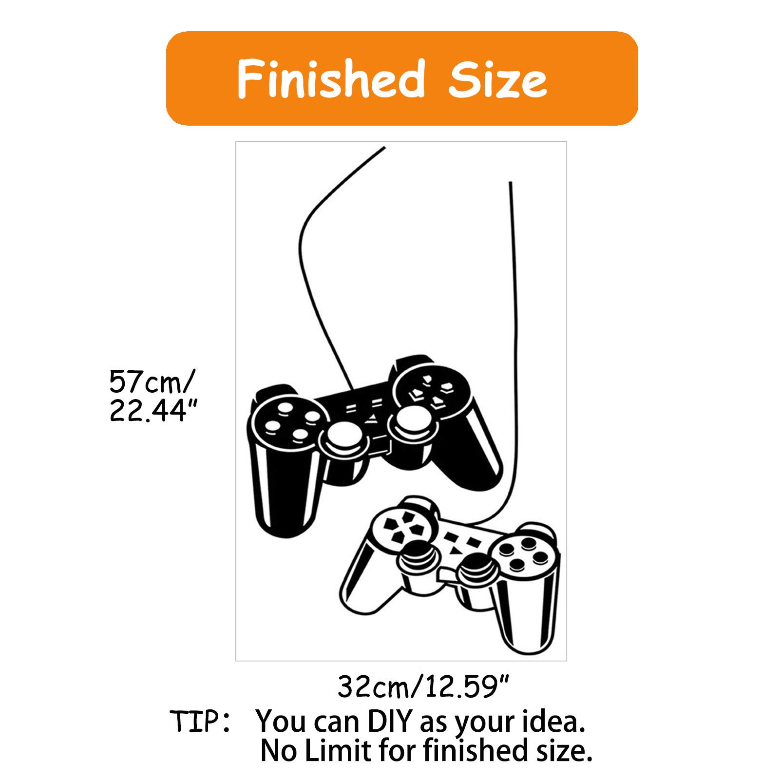 Game Controller Wall Decal - Vinyl Sticker for Boys Bedroom & Playroom Decor - Gaming Room Wall Art Mural - Perfect for Gamer Themed Rooms & Home Decoration