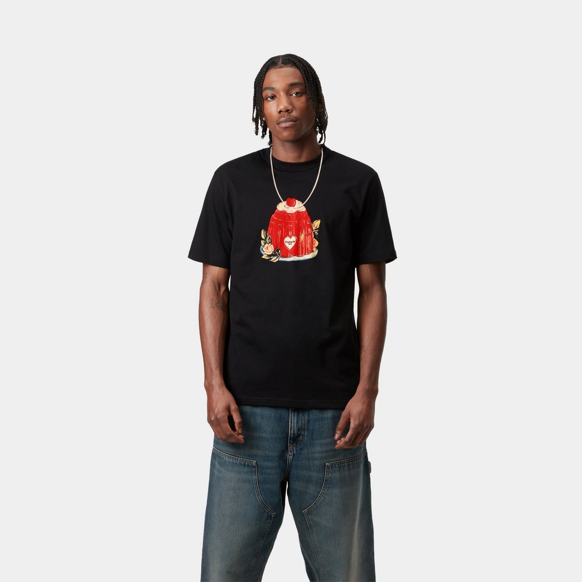 Premium Cotton Pudding Print T-Shirt for Men & Women - Soft & Comfortable Black Tee - Perfect for Casual Wear, Outings & Gifts