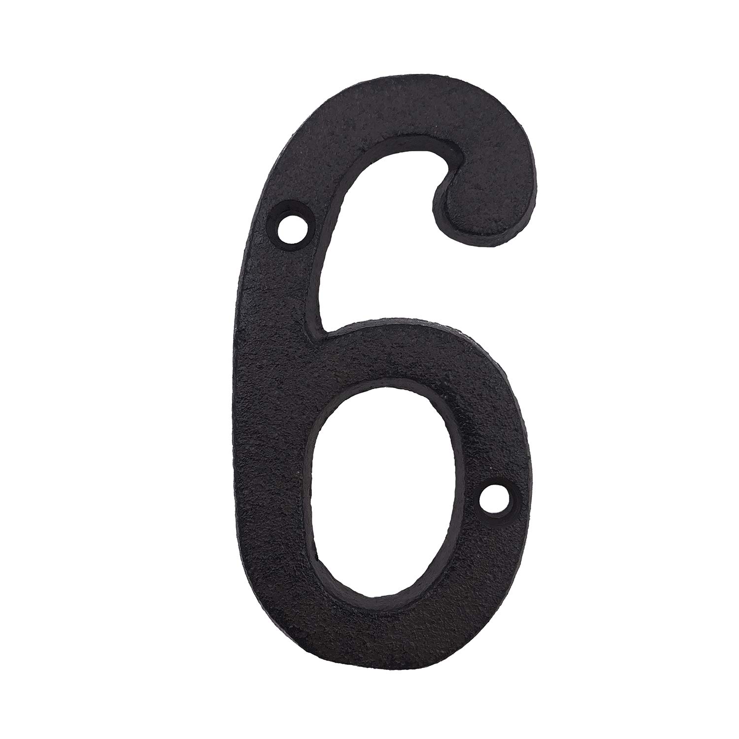 3 Inch Solid Cast Iron House Numbers - Durable Outdoor Address Plaque for Home, Mailbox, or Fence (Number 6) - Perfect for Curb Appeal and Package Delivery