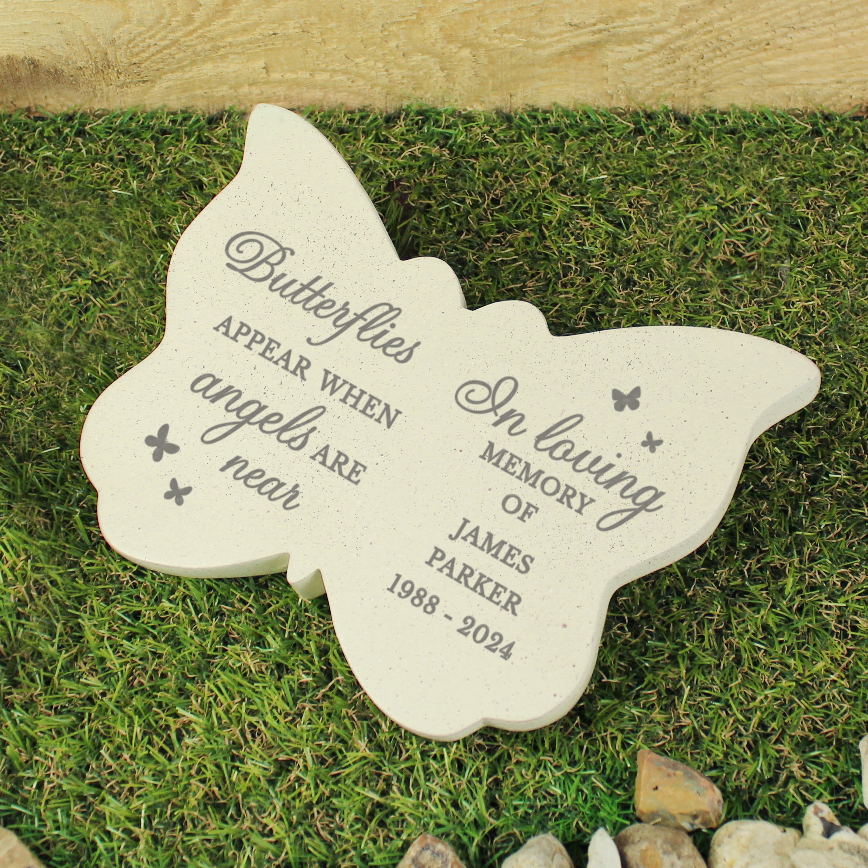 Personalized Memorial Butterfly Grave Marker - Handcrafted Keepsake for Loved Ones | Perfect for Cemeteries, Gardens & Memorial Displays