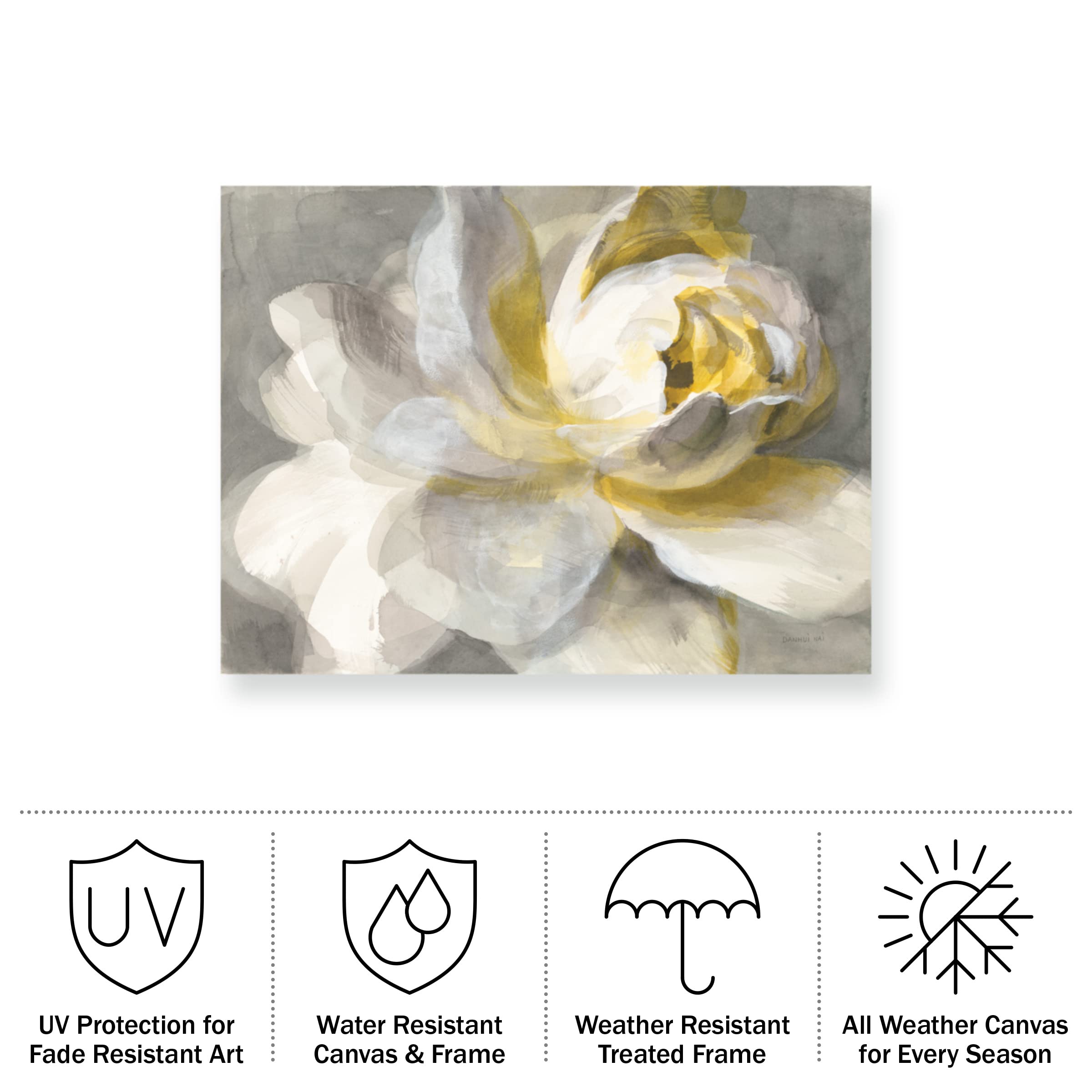 Trademark Fine Art Danhui Nai 'Abstract Rose' Canvas Print - Waterproof UV-Resistant Outdoor Wall Art for Patio, Garden & Poolside Decor