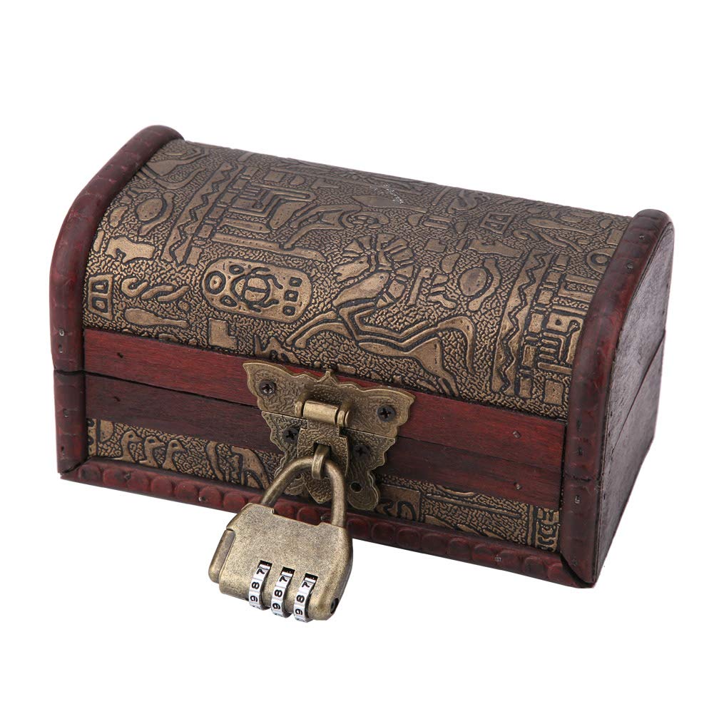 Vintage European Style Wooden Jewelry Box - Antique Treasure Chest for Jewelry Storage, Candy Box & Home Decor (15