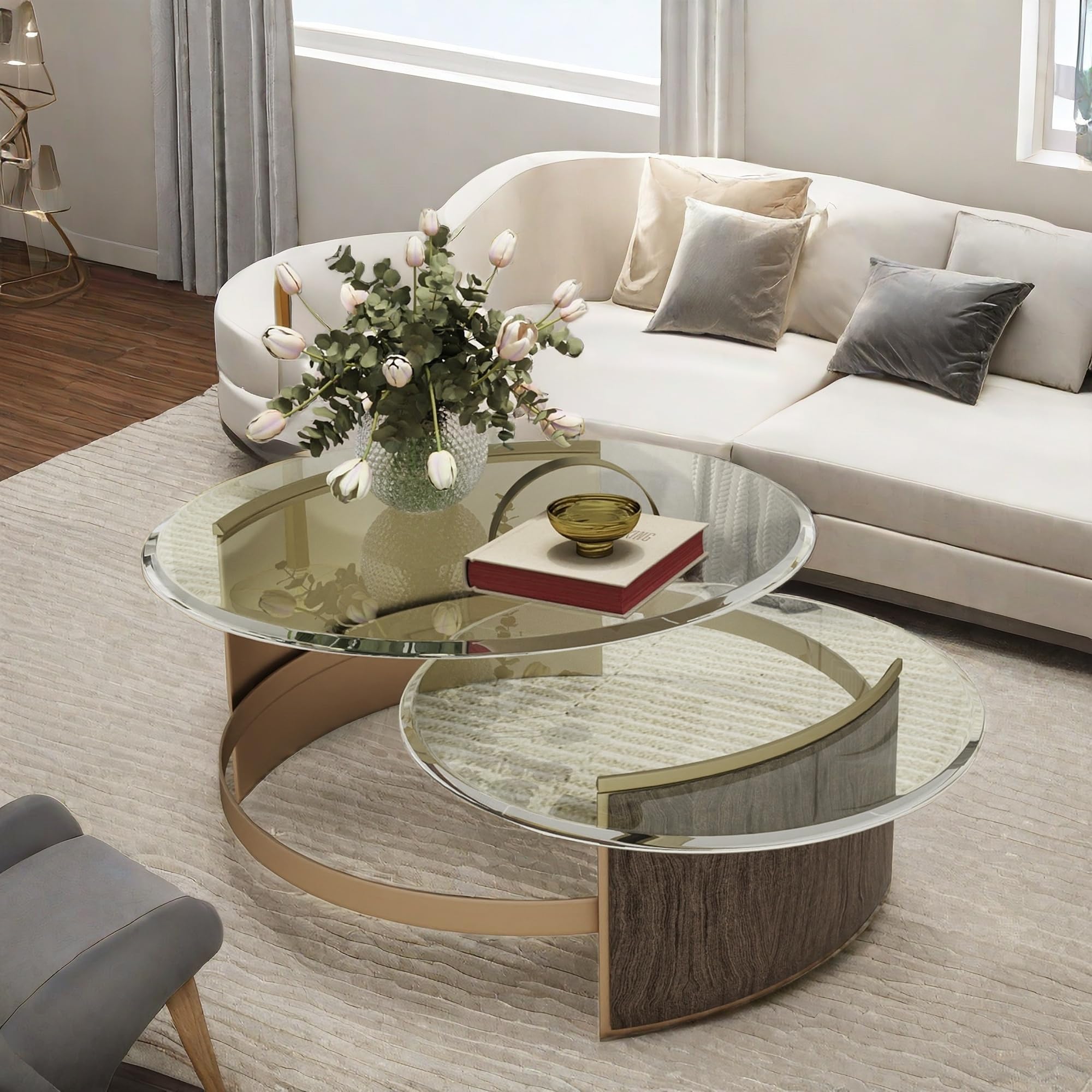 36 Inch Round Tempered Glass Tabletop - 1/2