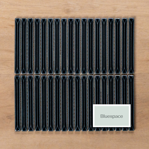 Castaways Midnight Black Gloss Kit Kat Porcelain Mosaic Tile 15x145mm - Premium Ceramic Wall & Floor Tiles for Kitchen Backsplash, Bathroom, and Pool Designs