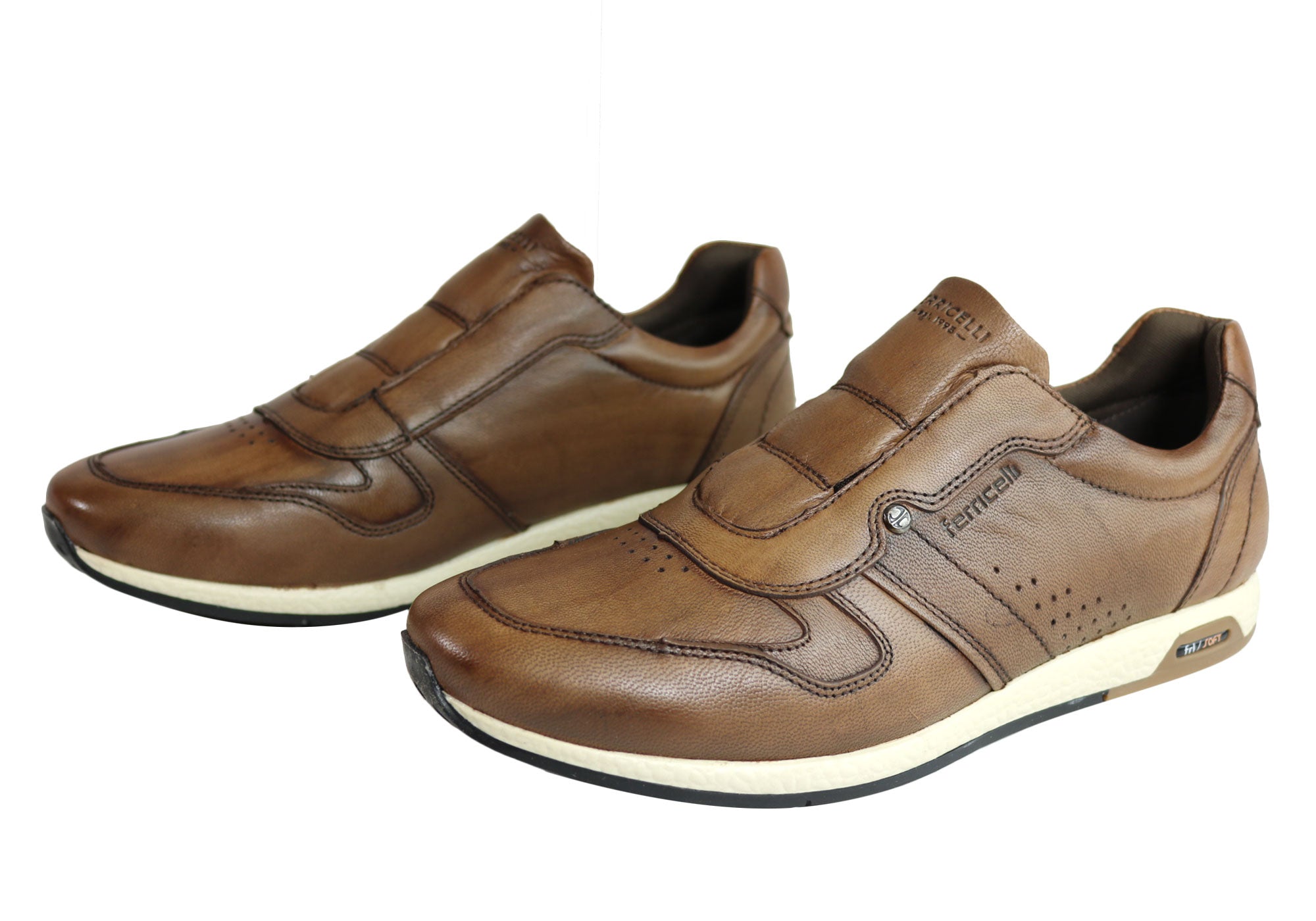 Ferricelli Carlo Men's Leather Slip-On Casual Shoes - Handmade in Brazil - Comfortable Loafers for Work, Travel & Everyday Wear