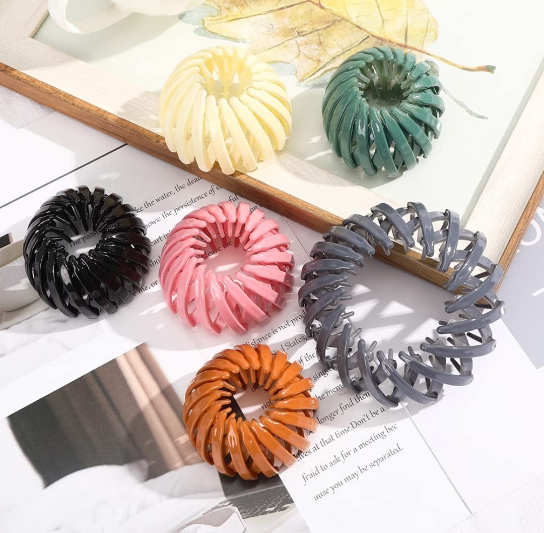 STYLEDOSE 3-Piece Women's Bird Nest Hair Clips Set - Plastic Ponytail Holders & Bun Makers for Thick Hair - Perfect for Updos, Braids, and Everyday Hairstyles