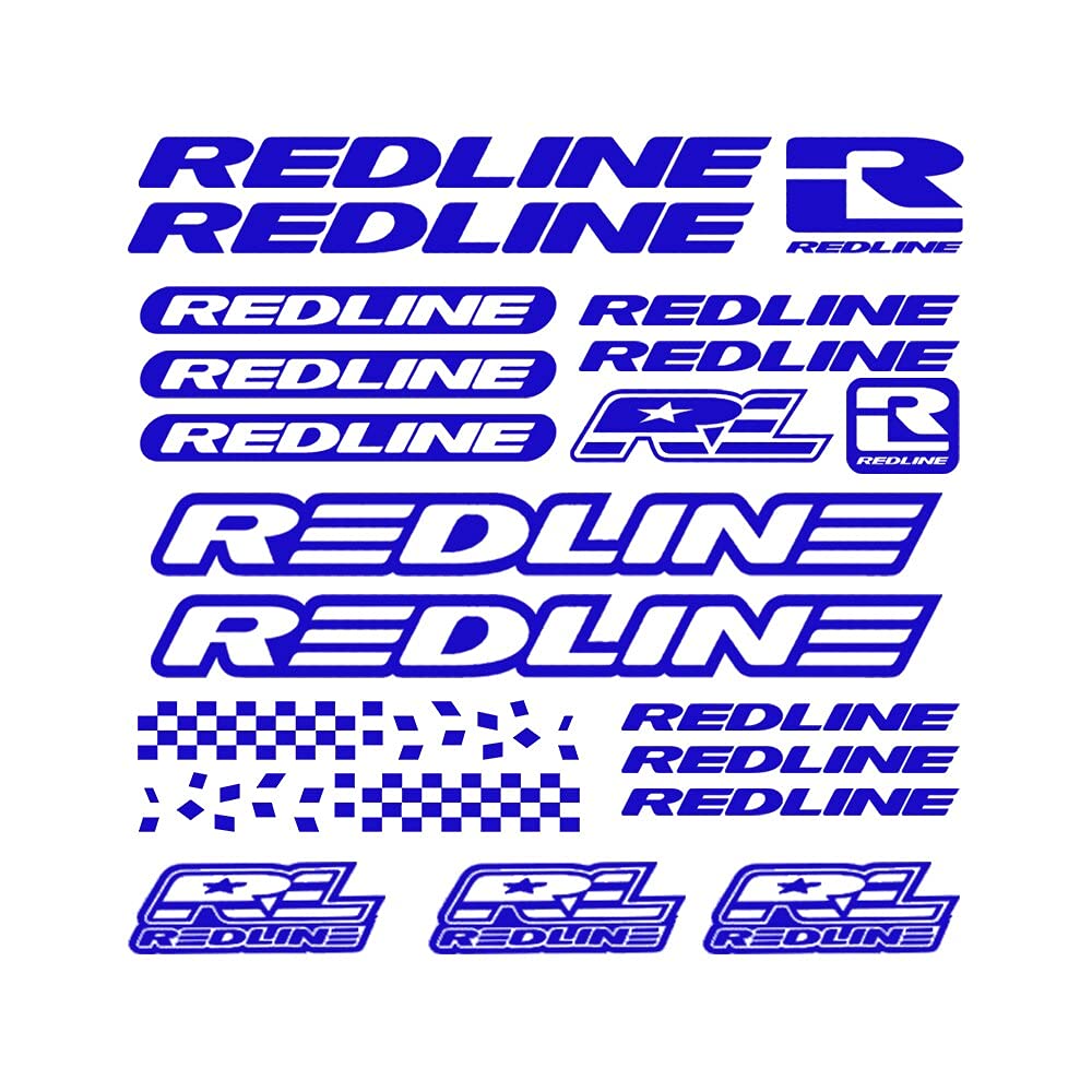 REDLINE Bike Stickers & Decals - Waterproof Vinyl Decals for Bicycles, Mountain Bikes, BMX Frames & Forks (Blue) - Perfect for Customizing & Protecting Your Bike