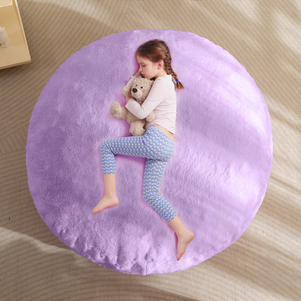 MAXYOYO 2-in-1 Kids Bean Bag Chair & Convertible Floor Pillow Bed - Soft Purple Lounge Seat for Reading, Gaming & Nap Time - Kids Room Decor & Playroom Furniture