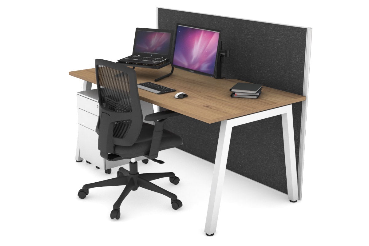 Horizon Quadro A Legs Office Desk - 1600L x 800W with Cable Management Scallop | Modern Workstation for Home Office, Study Room & Small Business Spaces