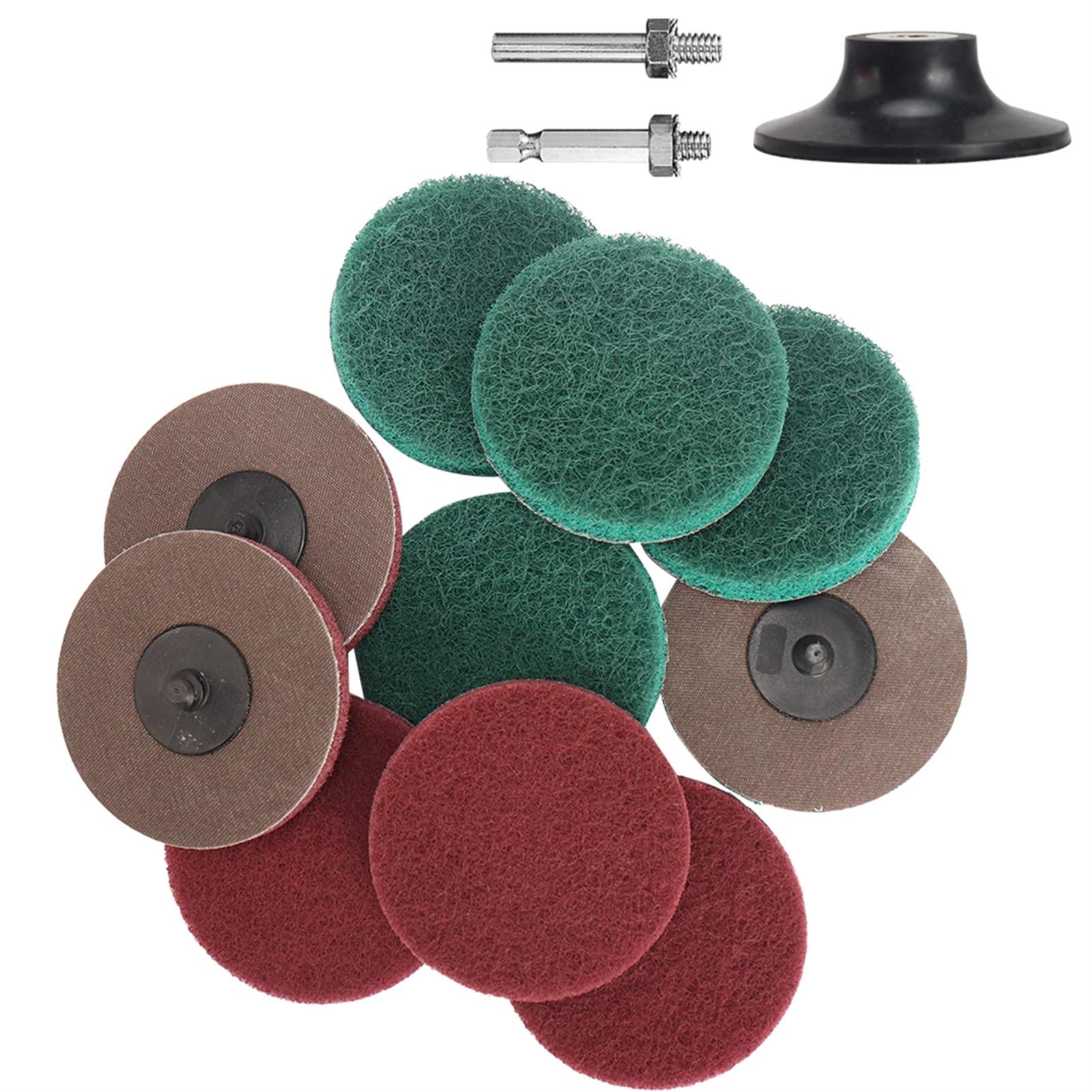 3 Inch Quick Change Scrubber Pads for Drill & Die Grinder - 10PCS 180/320 Grit Nylon Fiber Scouring Discs for Tile Cleaning, Rust & Paint Removal - Perfect for Surface Conditioning, Sanding & Heavy Duty Cleaning Tasks