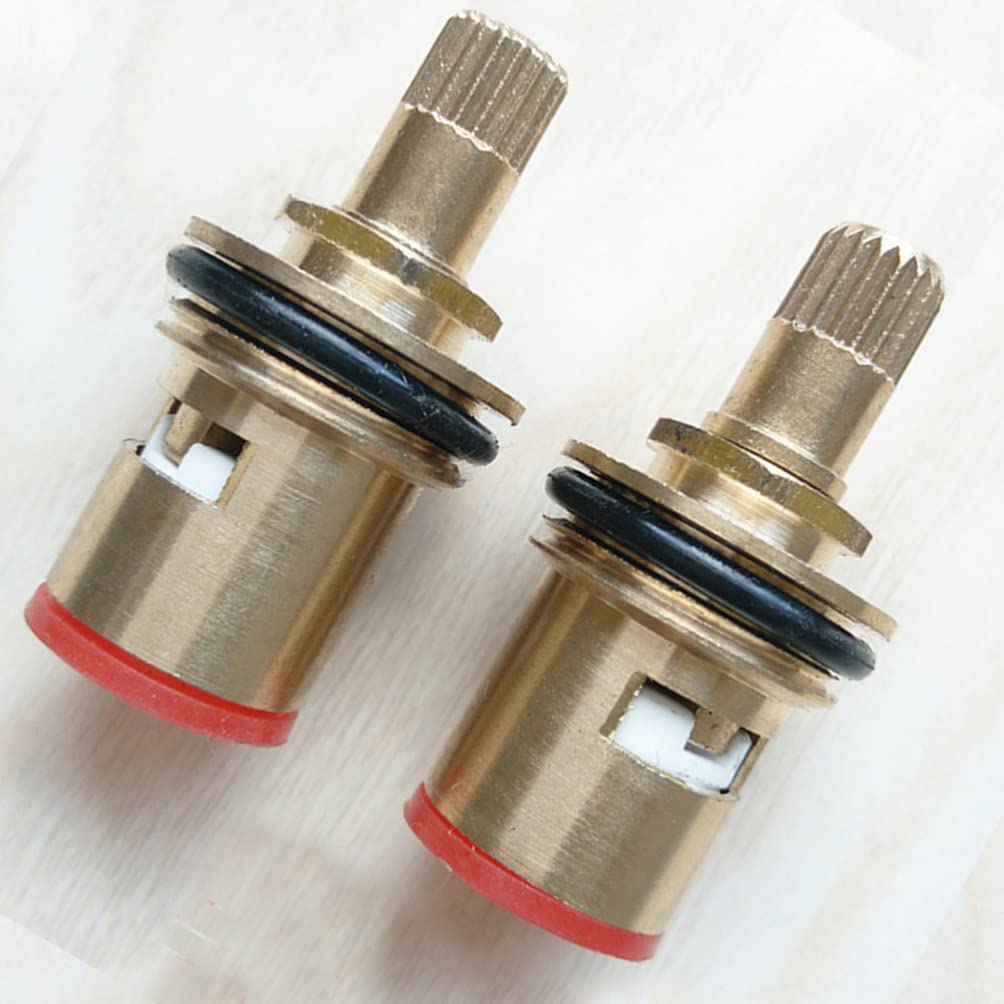 4-Pack Brass Ceramic Stem Faucet Valve Replacement - Bathtub, Kitchen & Bathroom Tap Repair Parts - Durable Toilet Accessories for Home Plumbing Maintenance (Ideal for Leaky Faucet Fixes & DIY Renovations)