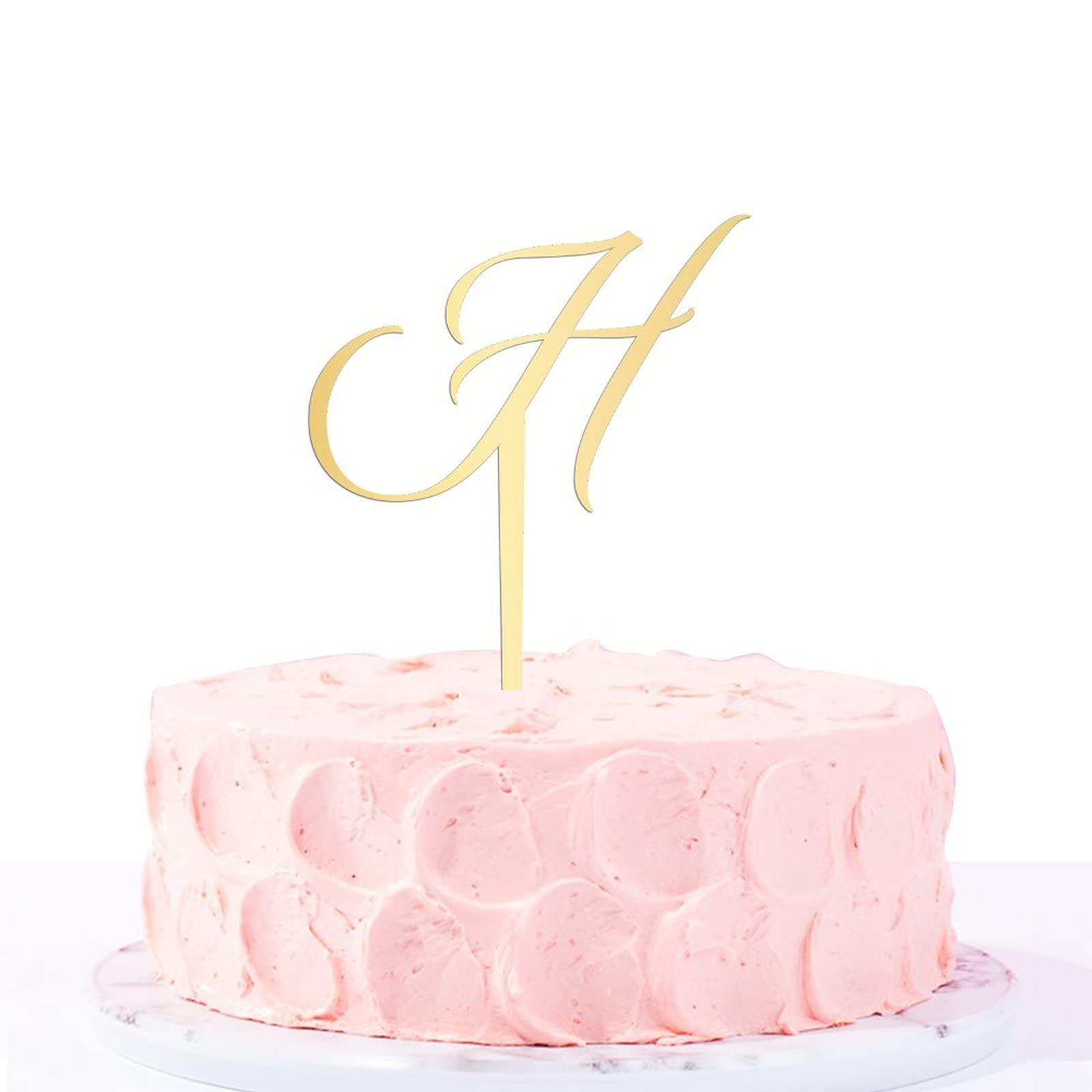 Personalized Acrylic Glitter Gold Letter H Cake Topper - Rustic Wedding, Anniversary, Engagement Party Decor - Custom Initials for Cakes, Cupcakes & Desserts - Perfect for Celebrations & Special Occasions