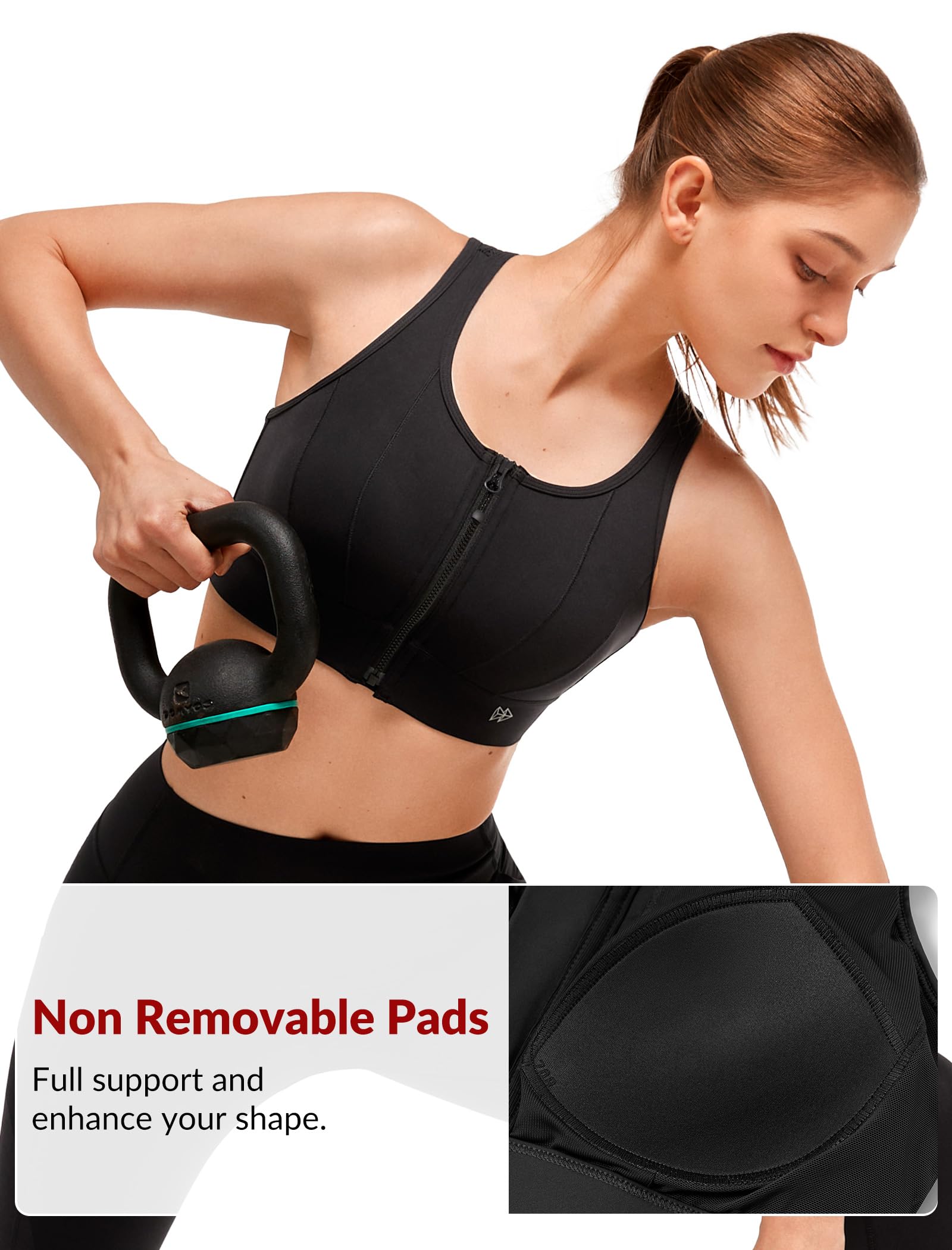 Yvette Front Closure Sports Bras for Women - High Support, Large Bust, Maximum Impact for Running & Workouts | Perfect for Gym, Yoga & High-Intensity Training