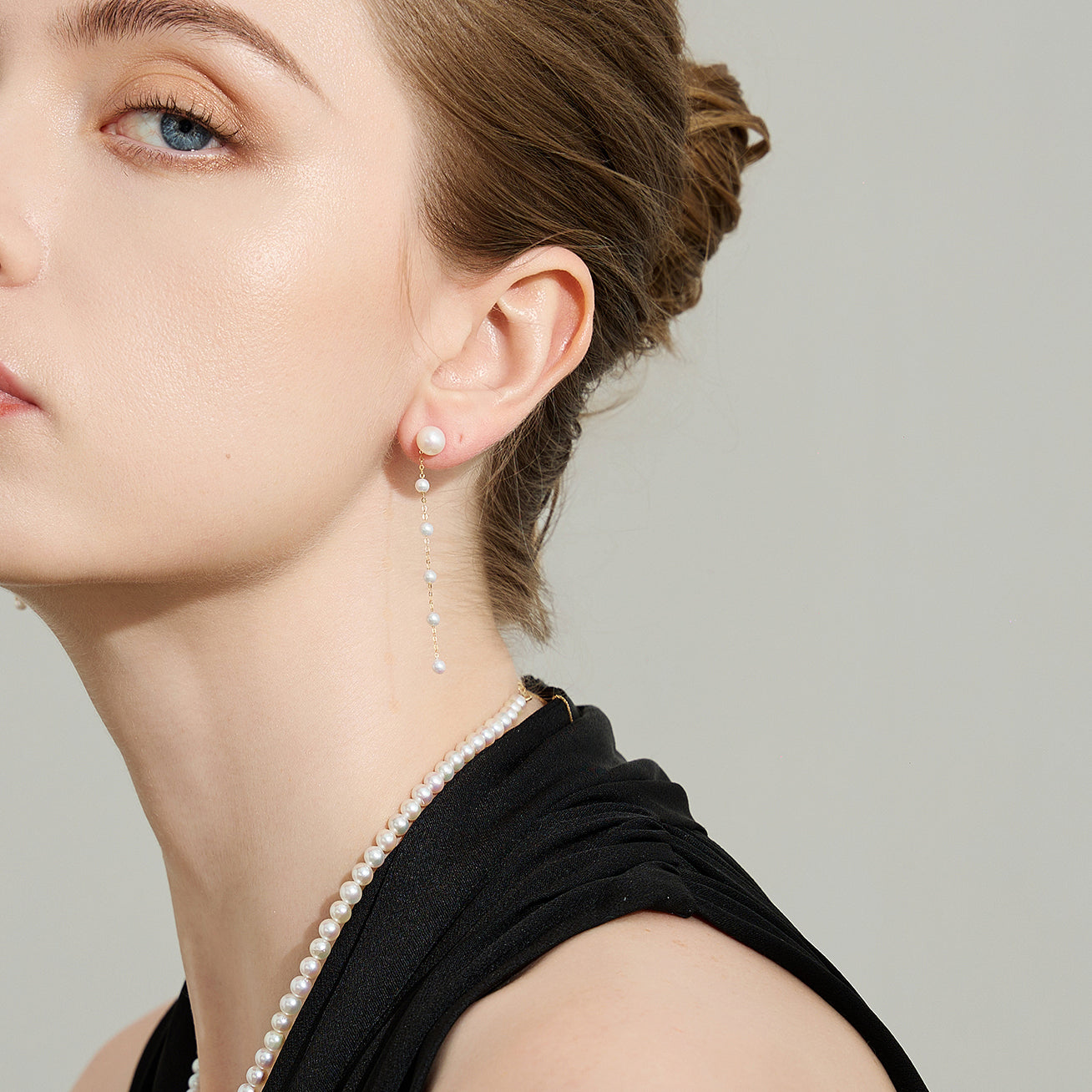 18K Gold Freshwater Pearl Earrings for Women - Elegant Dangle Pearl Jewelry Gift for Wedding, Anniversary & Special Occasions