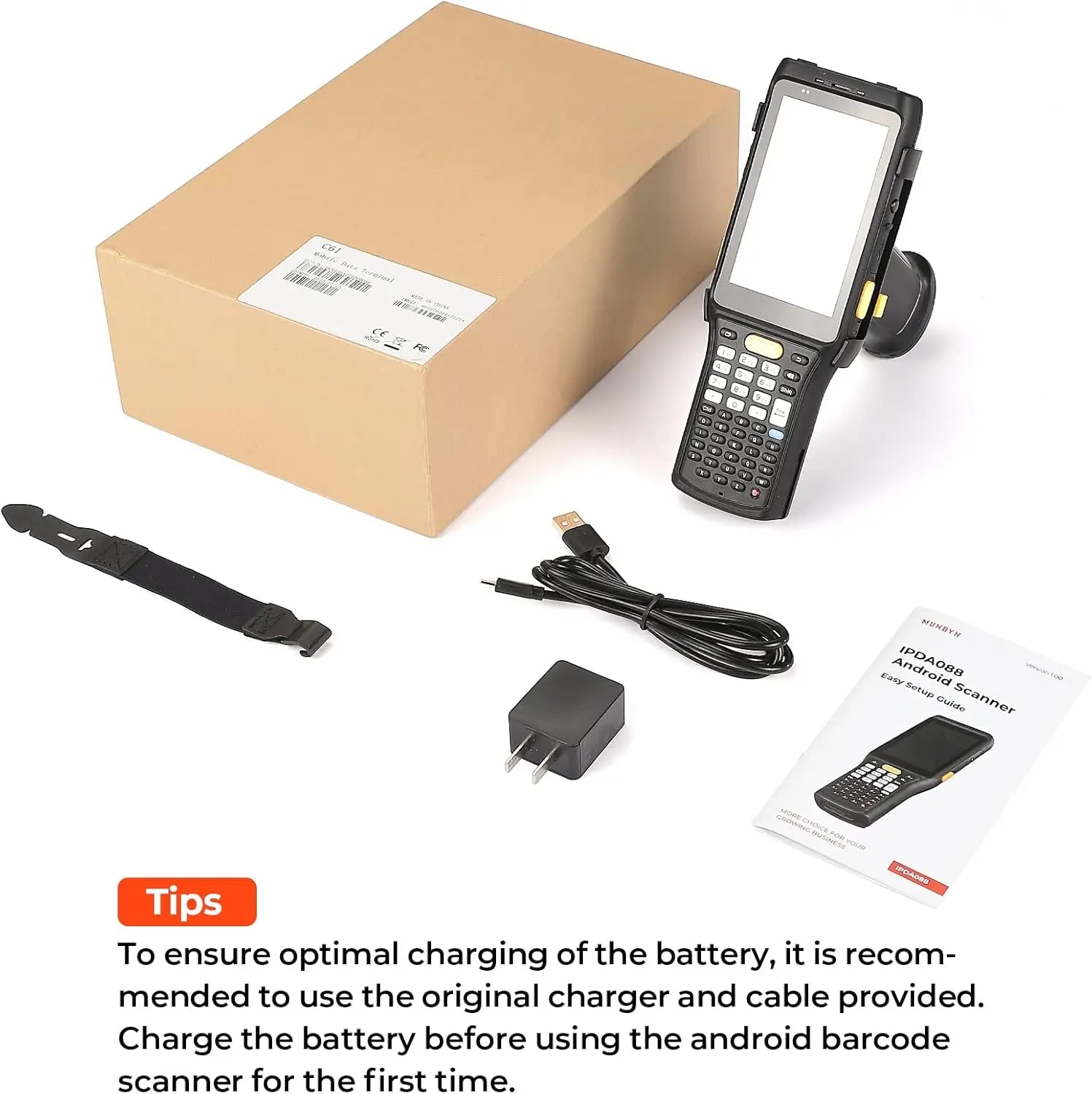 MUNBYN 088P Android 11 Handheld PDA with Zebra 4850 Barcode Scanner - Inventory Management, Warehouse & Retail Use