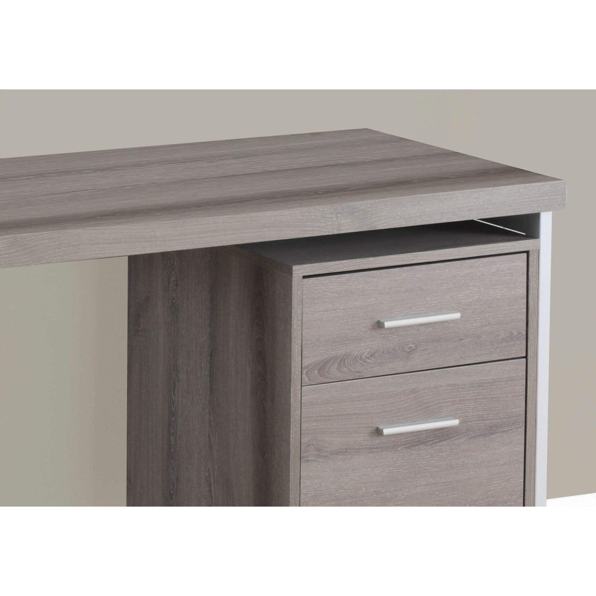 Offex 48 Inch Modern L-Shaped Computer Desk for Home Office - Silver Metal Legs & Dark Taupe Finish - Perfect for Small Spaces, Gaming Setup, and Remote Work