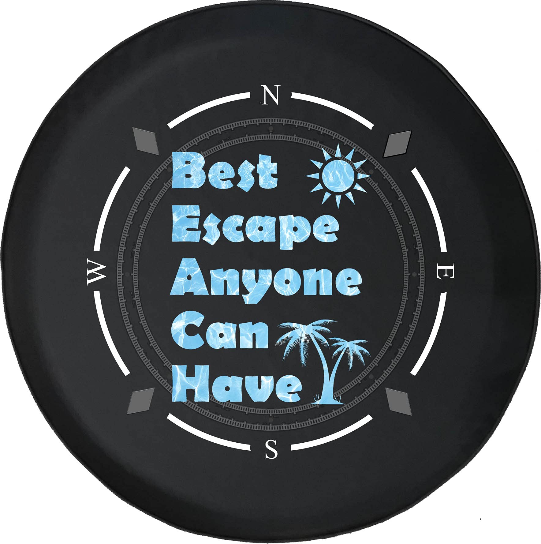 Premium American Spare Tire Cover with Compass Design - Fits SUV, Trailer, RV & Most Vehicles | Durable Beach & Road Trip Accessory for Adventure Seekers