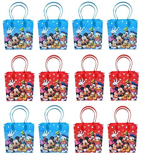 Mickey & Minnie Mouse Party Favor Bags for Kids - 12 Pack | Disney Themed Gift Bags for Birthday Parties, Baby Showers & Holiday Celebrations