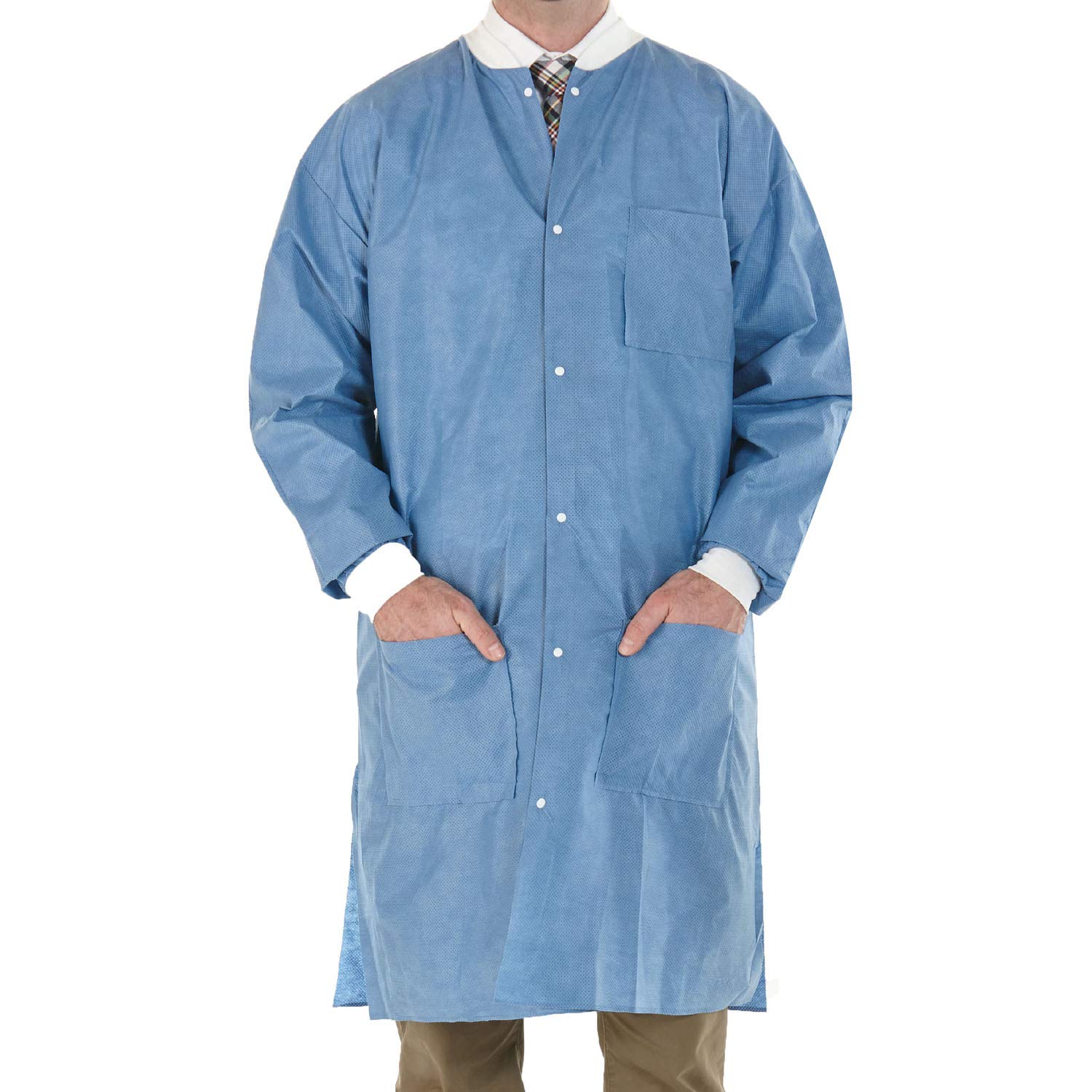 Disposable Lab Coats for Men & Women - Knee Length Medical Lab Jackets with Knit Cuffs & Collar - Pack of 30 (X-Large) - Perfect for Hospitals, Clinics & Research Labs