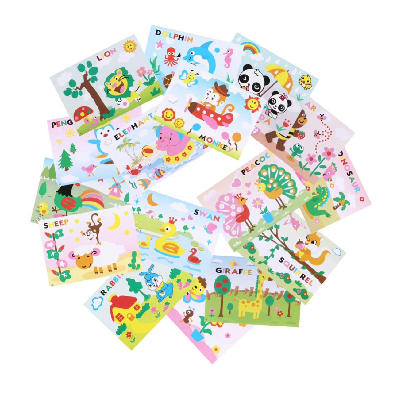 EXCEART 16 Pack 3D Animal Foam Stickers - Self-Adhesive Mosaic Art & Wall Decor for Kids - Boys & Girls Crafting Supplies, Coloring Activity, DIY Projects - Perfect for Bedrooms, Classrooms & Party Favors