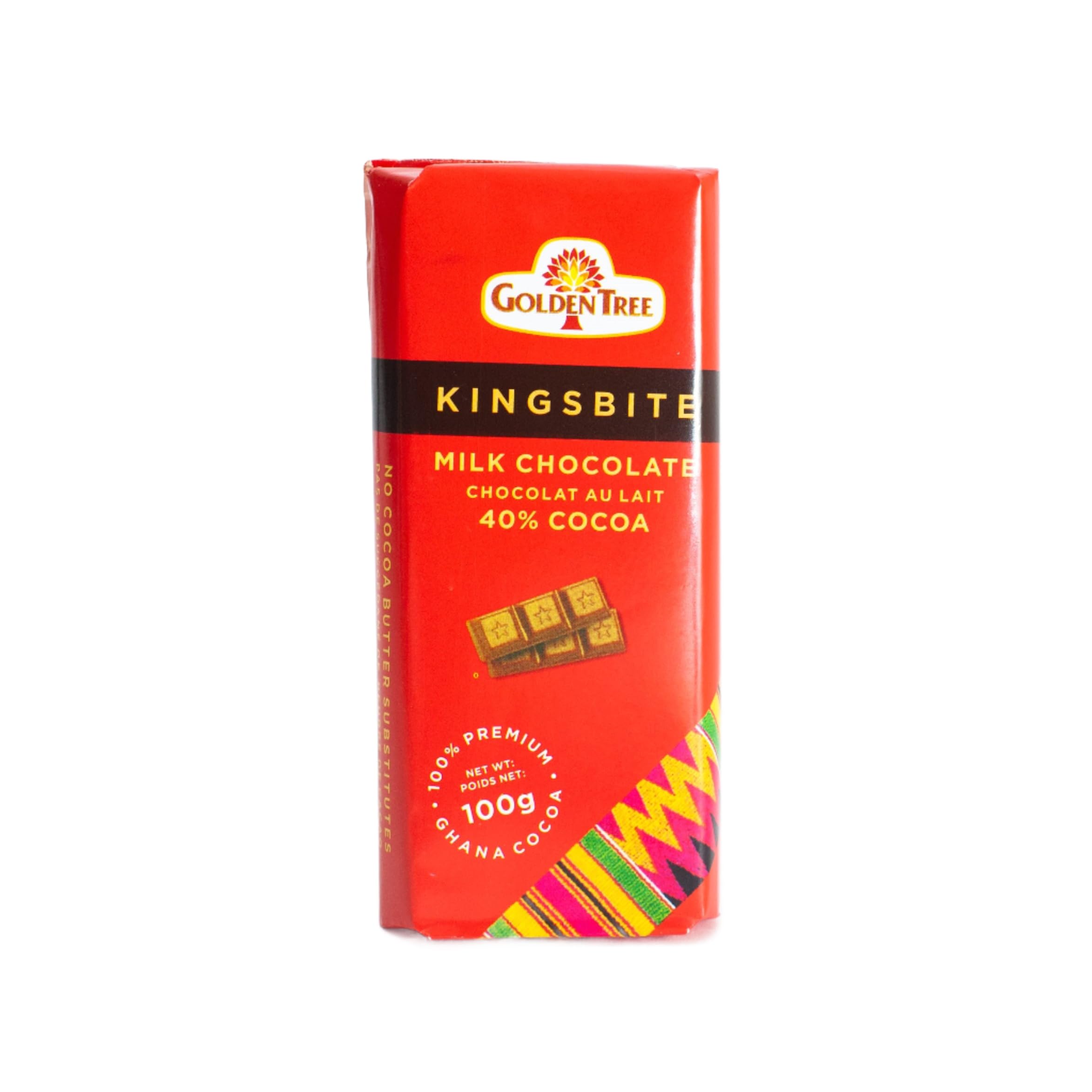 Kingsbite Award Winning 40% Cocoa Milk Chocolate Bar - All Natural, Ethically Sourced Single Origin Ghana Chocolate (1 Bar) - Perfect for Gifts, Desserts & Healthy Snacking
