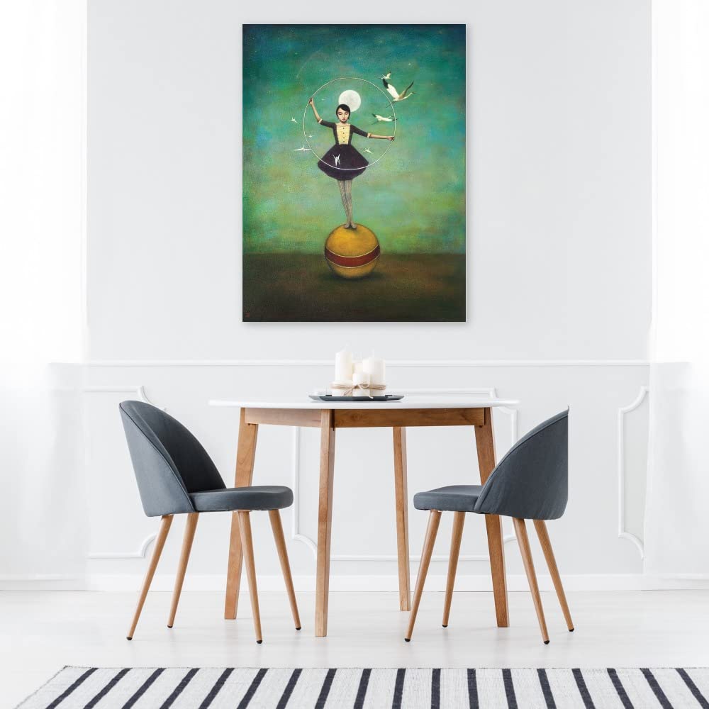 Luna’s Circle Abstract Canvas Wall Art by Artist Duy Huynh - Modern Home Decor for Living Room, Bedroom, Office - Ready to Hang 32x43 Inch - Perfect for Contemporary Spaces & Gift Giving