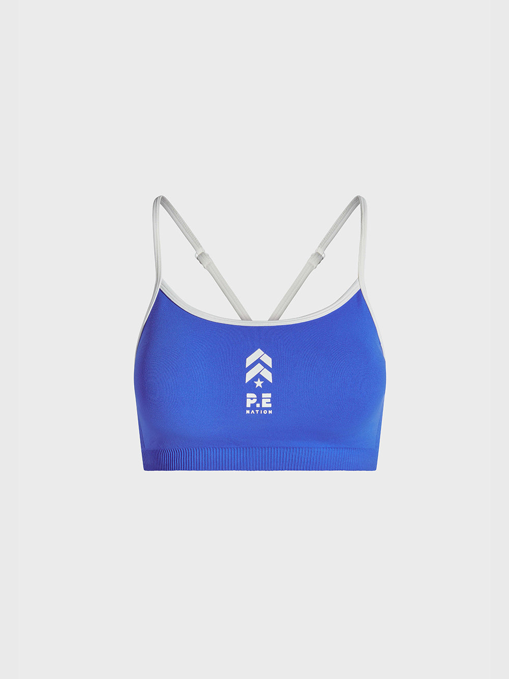 PE Nation Royal Blue Seamless Sports Bra with Removable Cups - High Support Workout Top for Yoga, Running & Gym