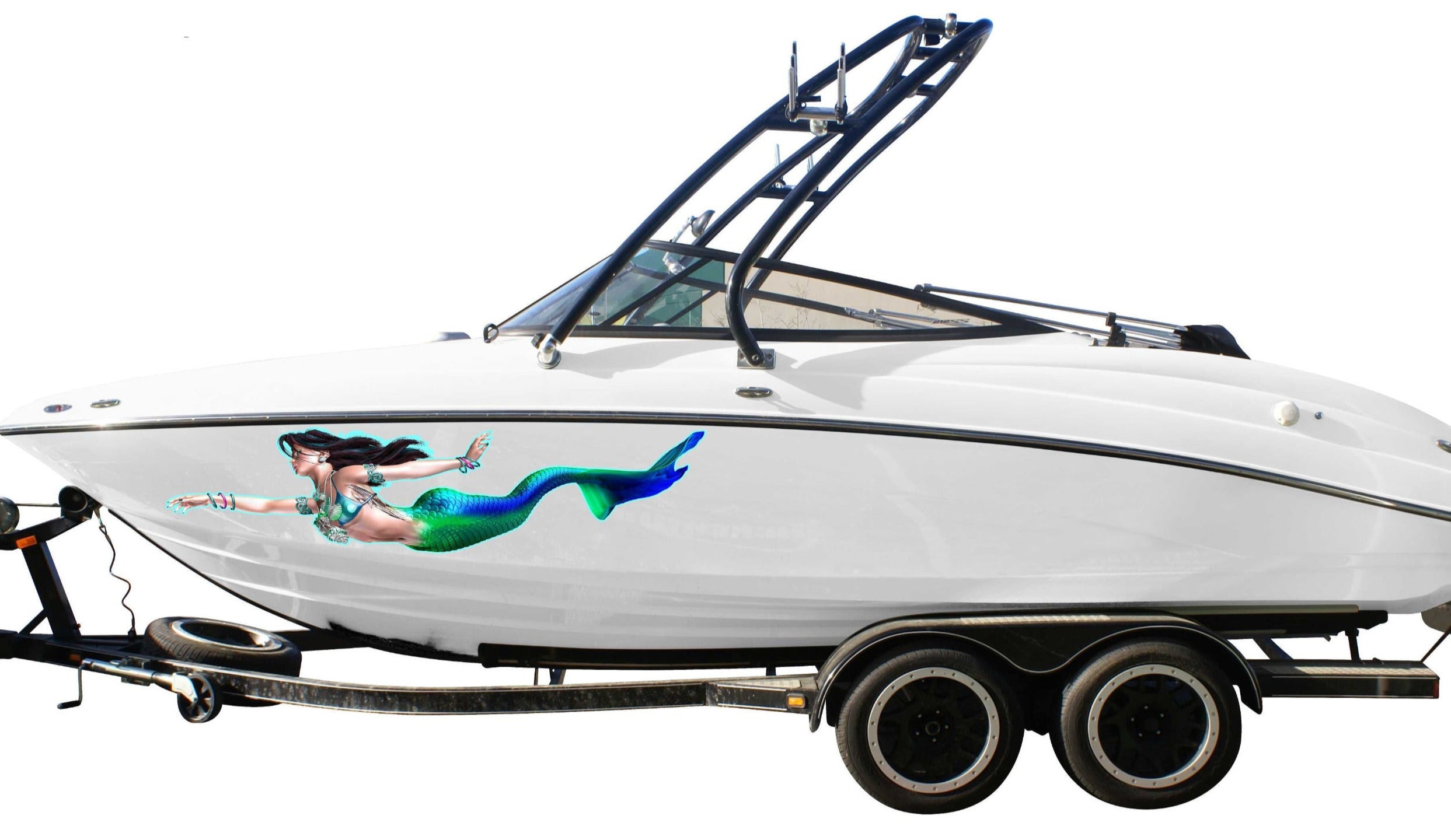 Mermaid Vinyl Boat Decals - Waterproof & Durable Boat Stickers for Sailboats, Yachts & Fishing Boats - Perfect for Personalizing & Decorating Your Vessel