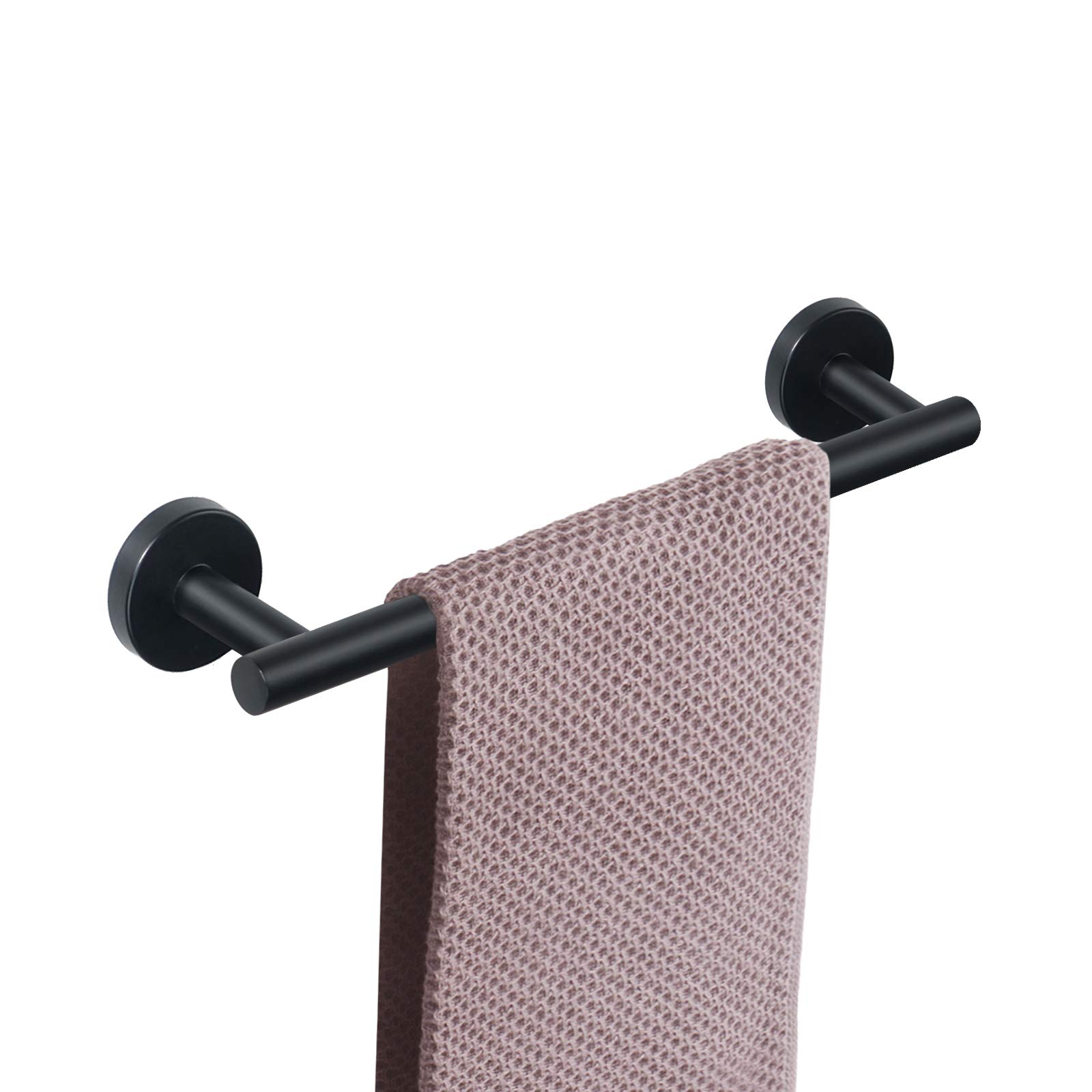 NearMoon Premium Stainless Steel Bath Towel Bar - Thickened Matte Black Wall Mounted Shower Towel Rack (12 Inch) - Durable Bathroom Accessories for Spa, Hotel & Home Decor (1 Pack)
