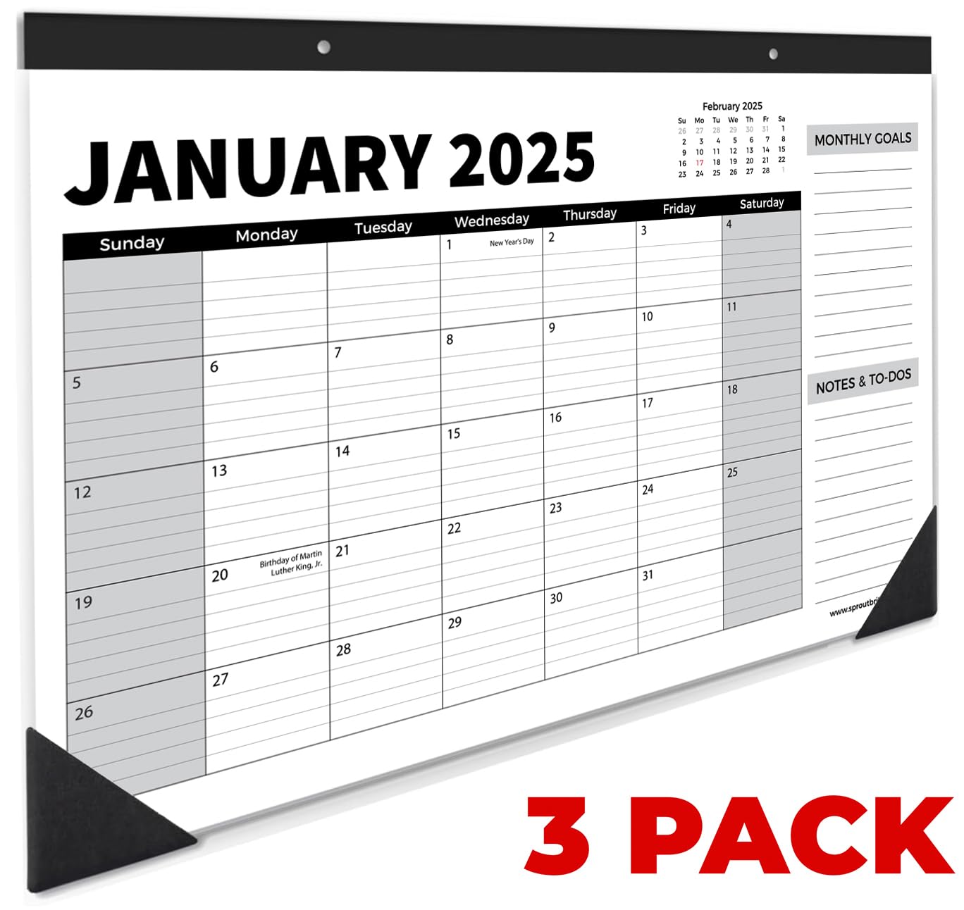 Sproutbrite 18-Month Wall Calendar 2025-2026 - Medium Size 17
