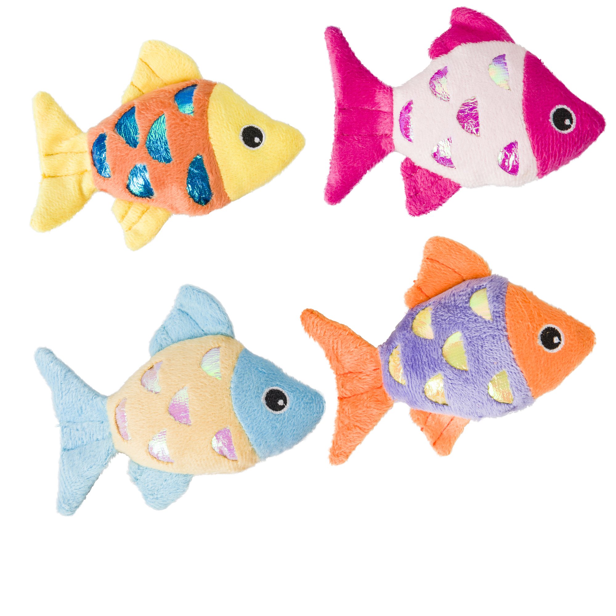 SPOT Ethical Pets 52075 Shimmer Glimmer Fish Catnip Cat Toys for Indoor Play & Stress Relief - Fun Interactive Cat Toy with Catnip for Kittens & Adult Cats